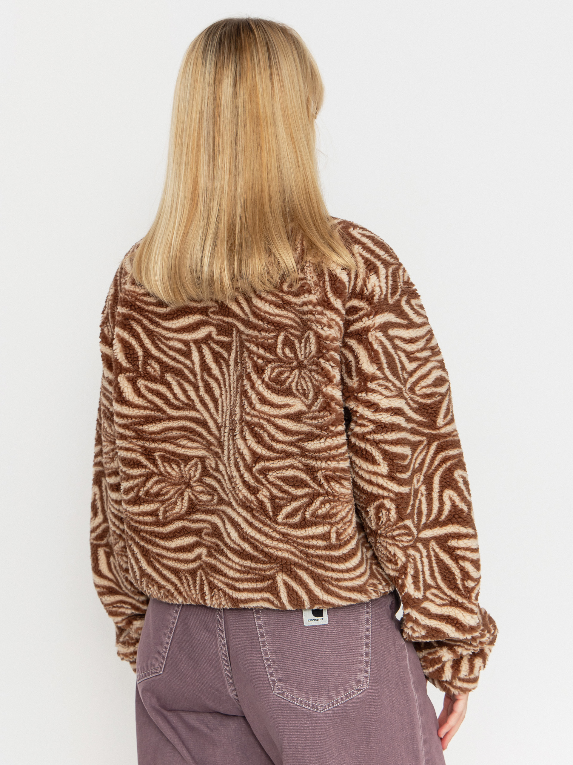 Дамски Поларени суитшърт Roxy Blurry Cloud Print (parchment animal floral big)