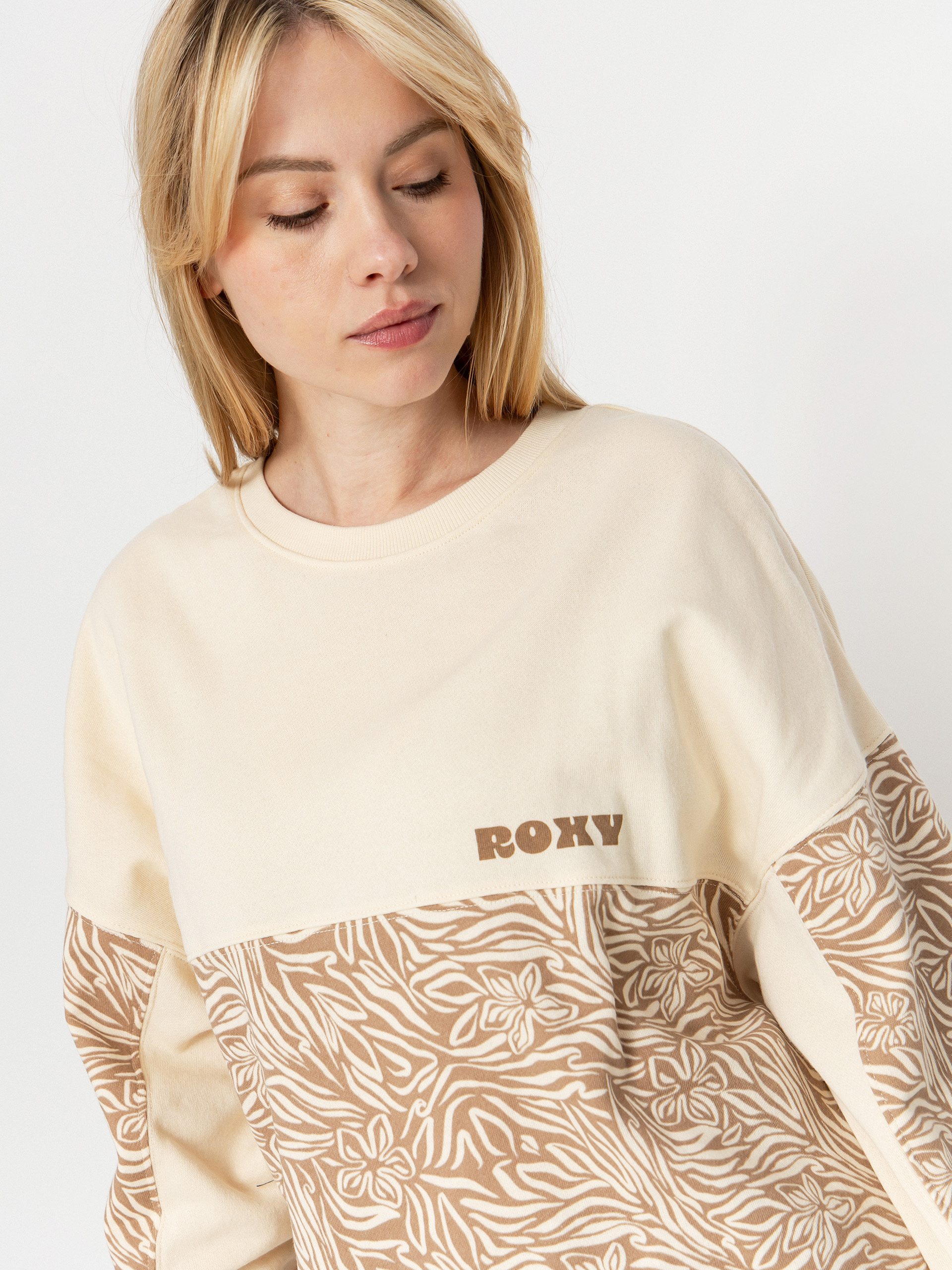 Суитшърт Roxy Gone Wild Block Wmn (parchment animal floral)