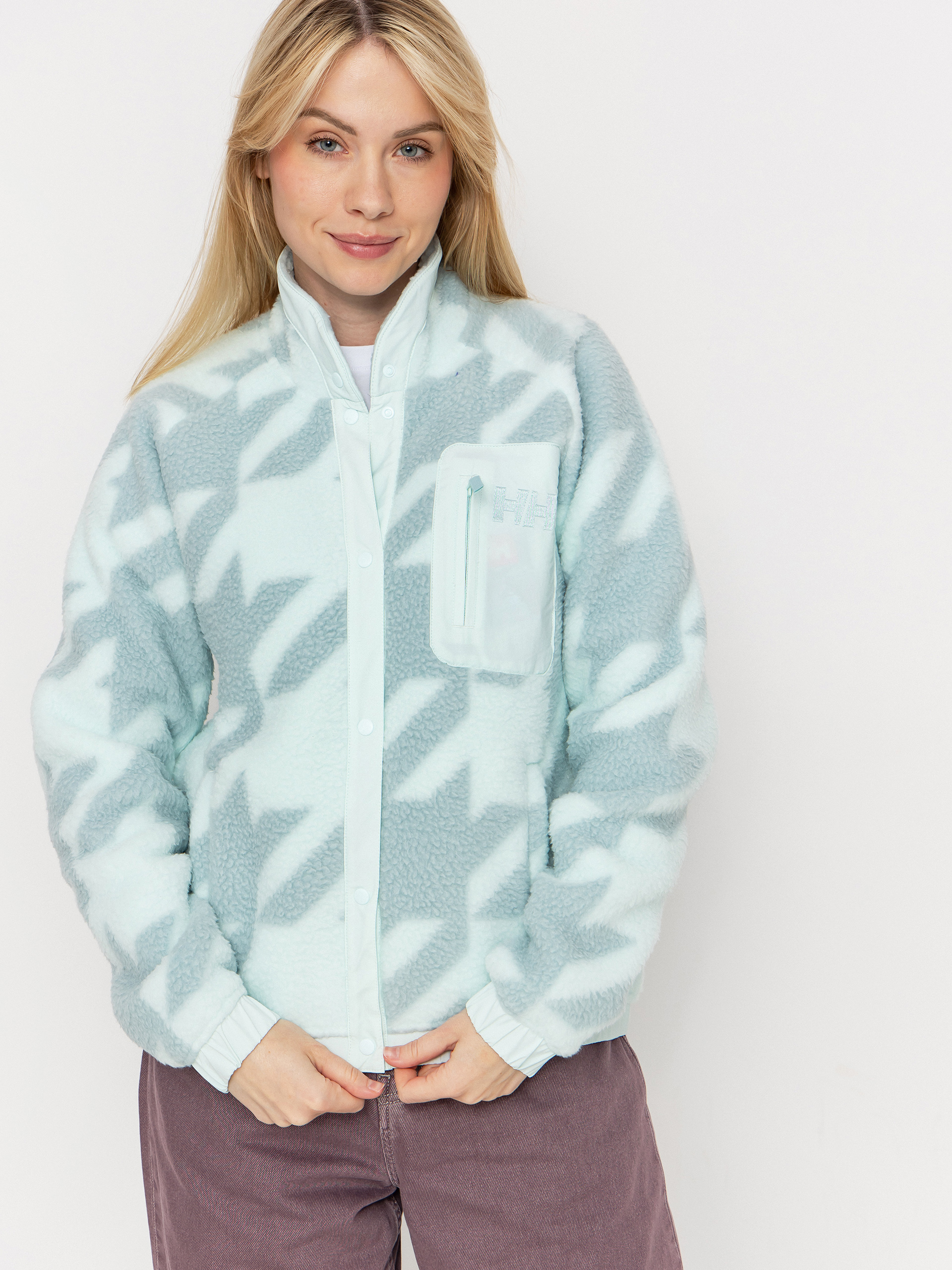 Поларени суитшърт Helly Hansen Imperial Printed Pile Snap Wmn (icicle houndstooth aop)