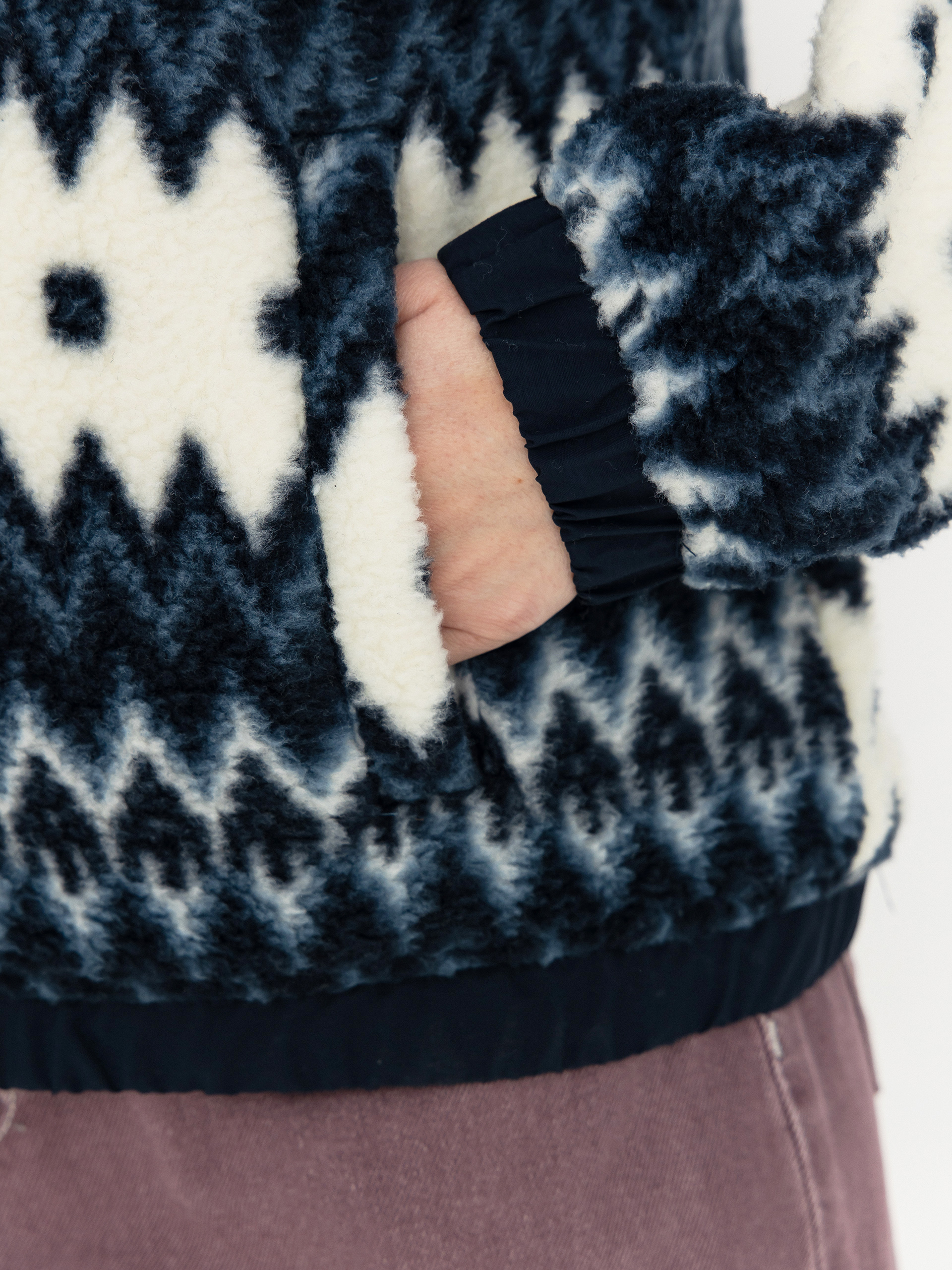 Дамски Поларени суитшърт Helly Hansen Imperial Printed Pile Snap (navy nordic aop)