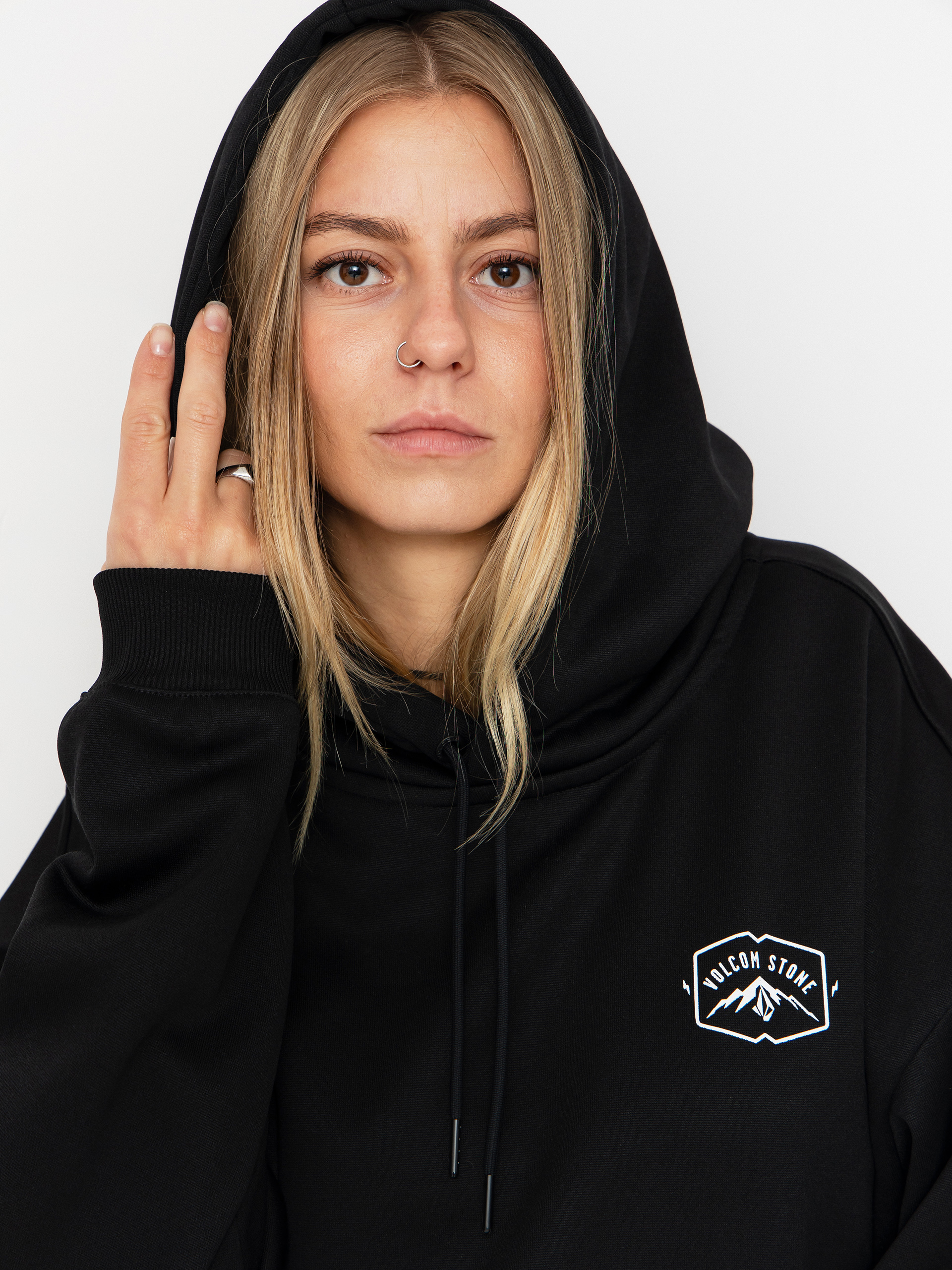 Суитшърт с качулка Volcom Essential Hydro HD Wmn (black)