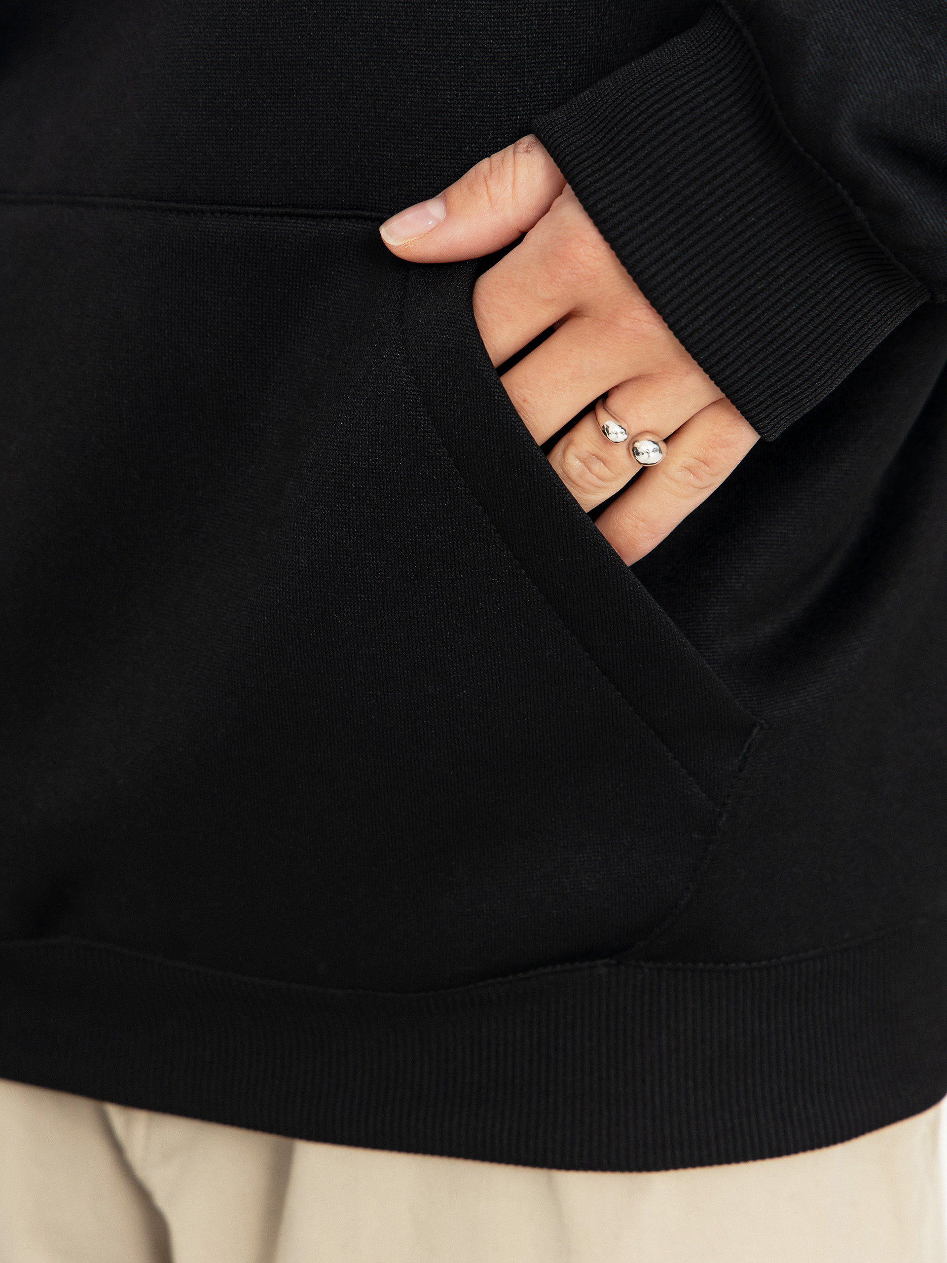 Суитшърт с качулка Volcom Essential Hydro HD Wmn (black)