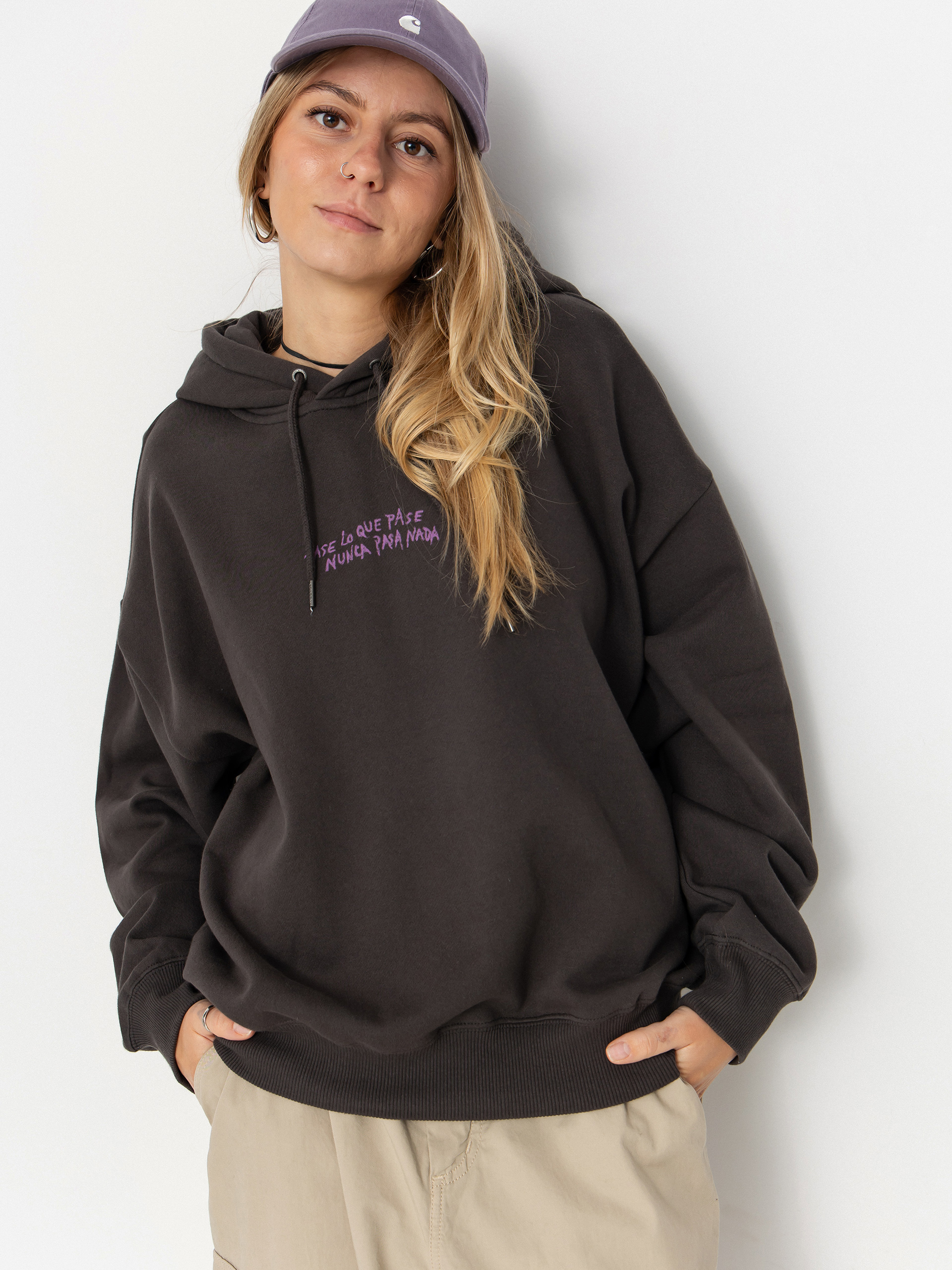 Суитшърт с качулка Volcom Moove On HD Wmn (vintage black)