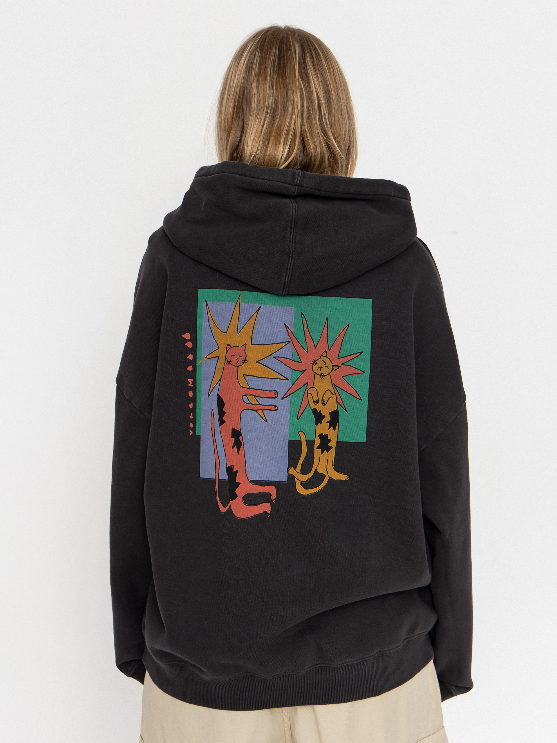 Суитшърт с качулка Volcom Radical Daze HD Wmn (black)