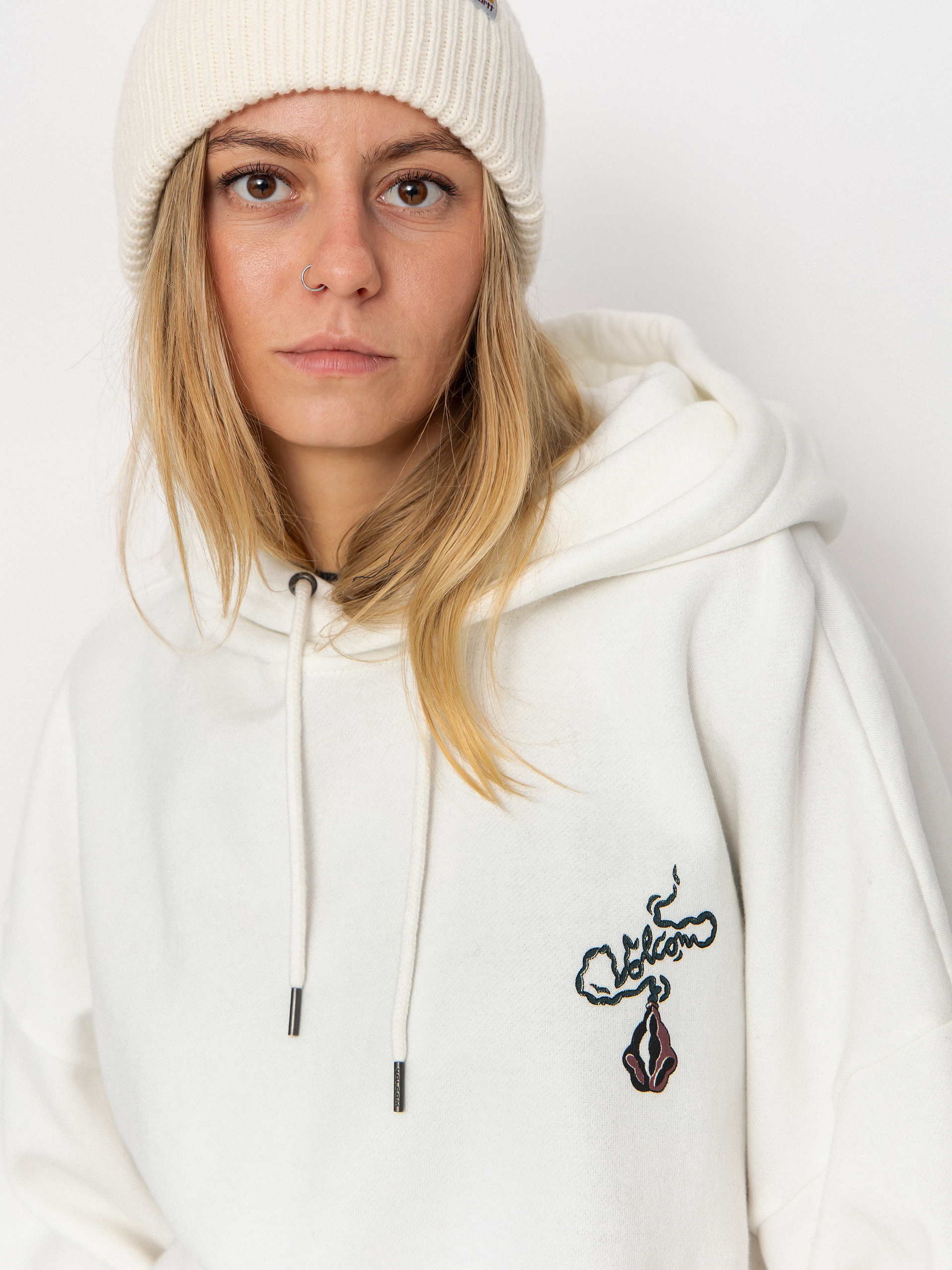 Суитшърт с качулка Volcom Radical Daze HD Wmn (star white)