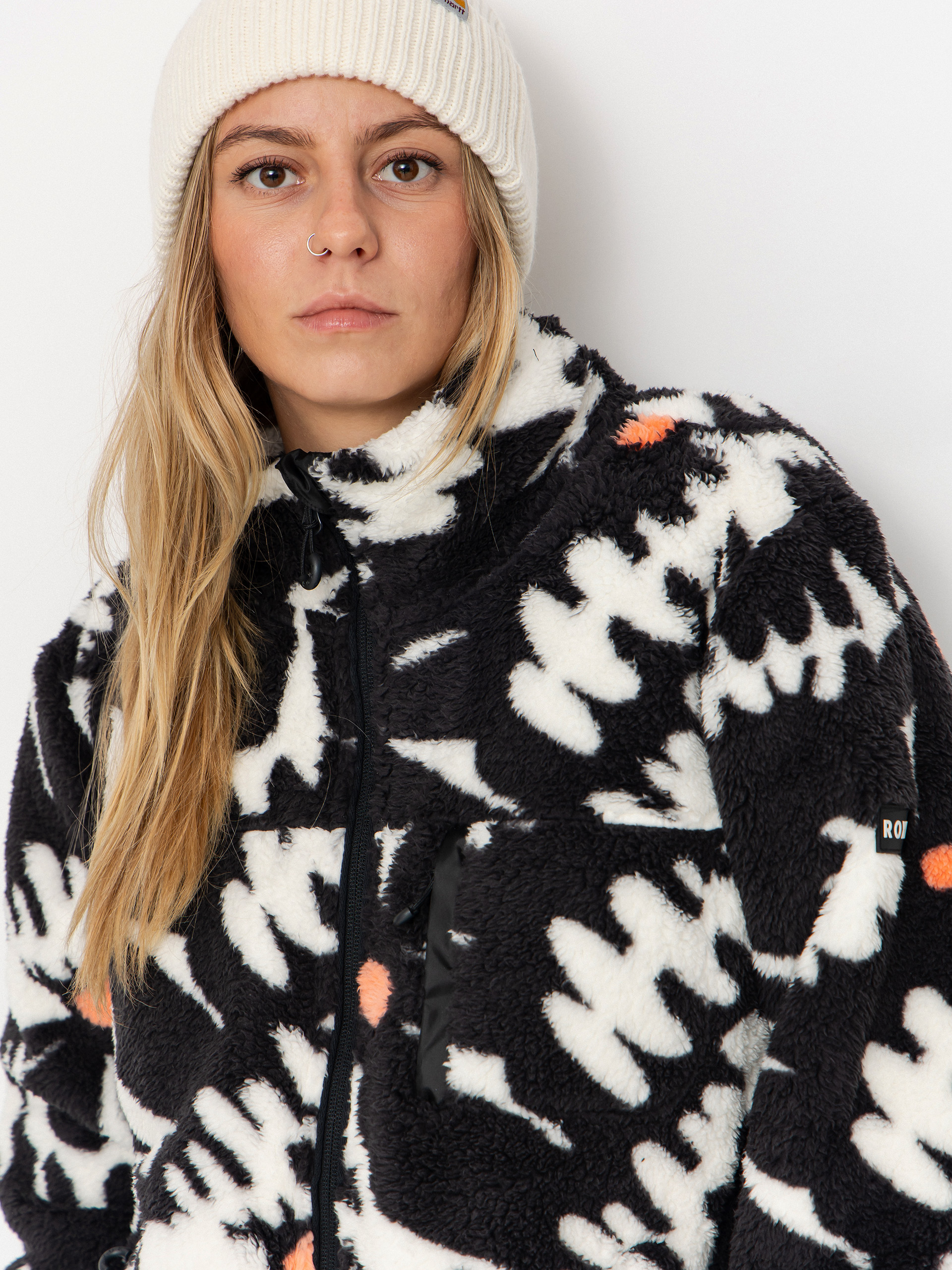 Дамски Поларени суитшърт Roxy Alabama Full Zip Printed (anthracite roxy pro)