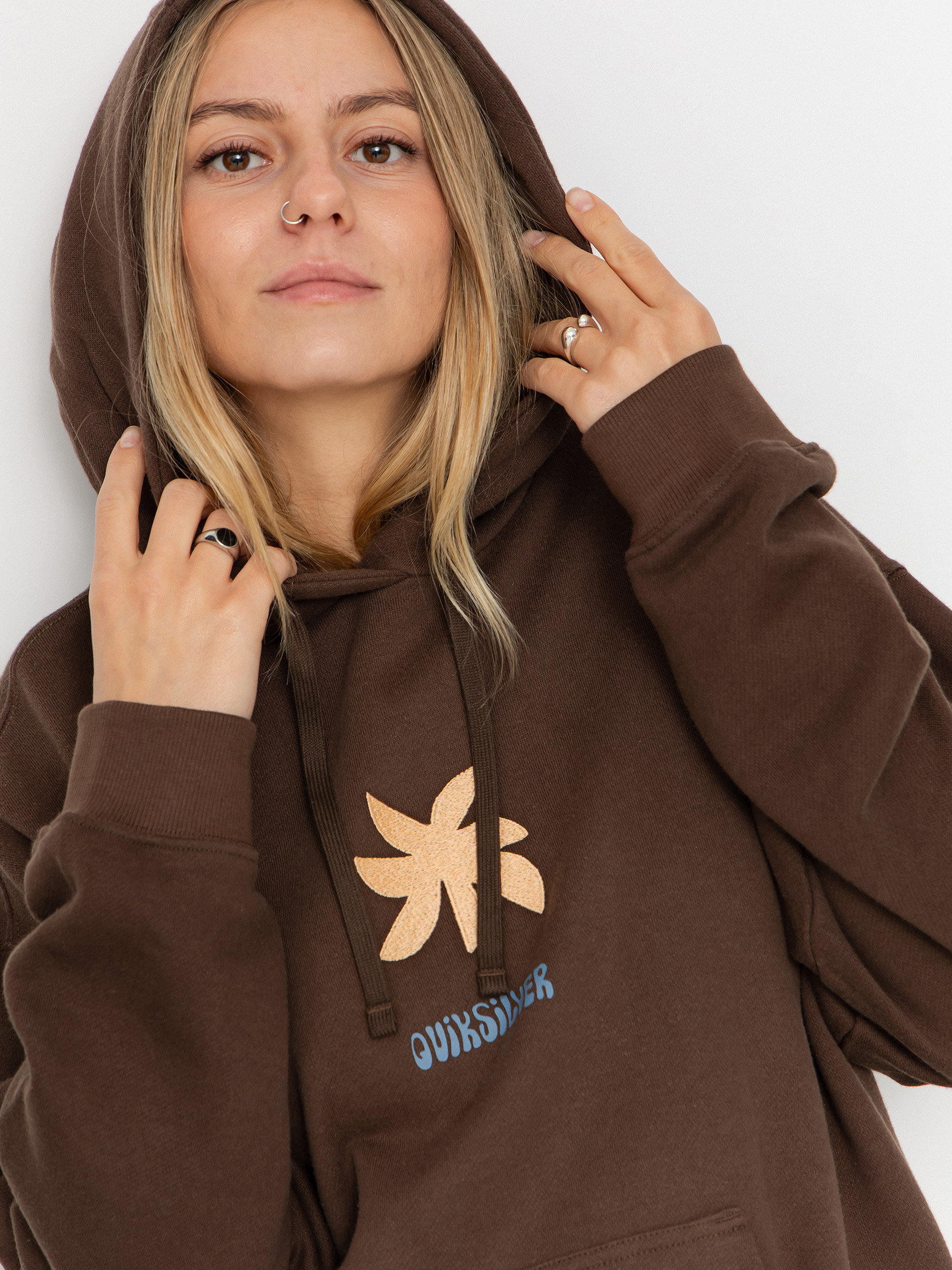 Суитшърт с качулка Quiksilver Standard HD Wmn (chocolate brown)