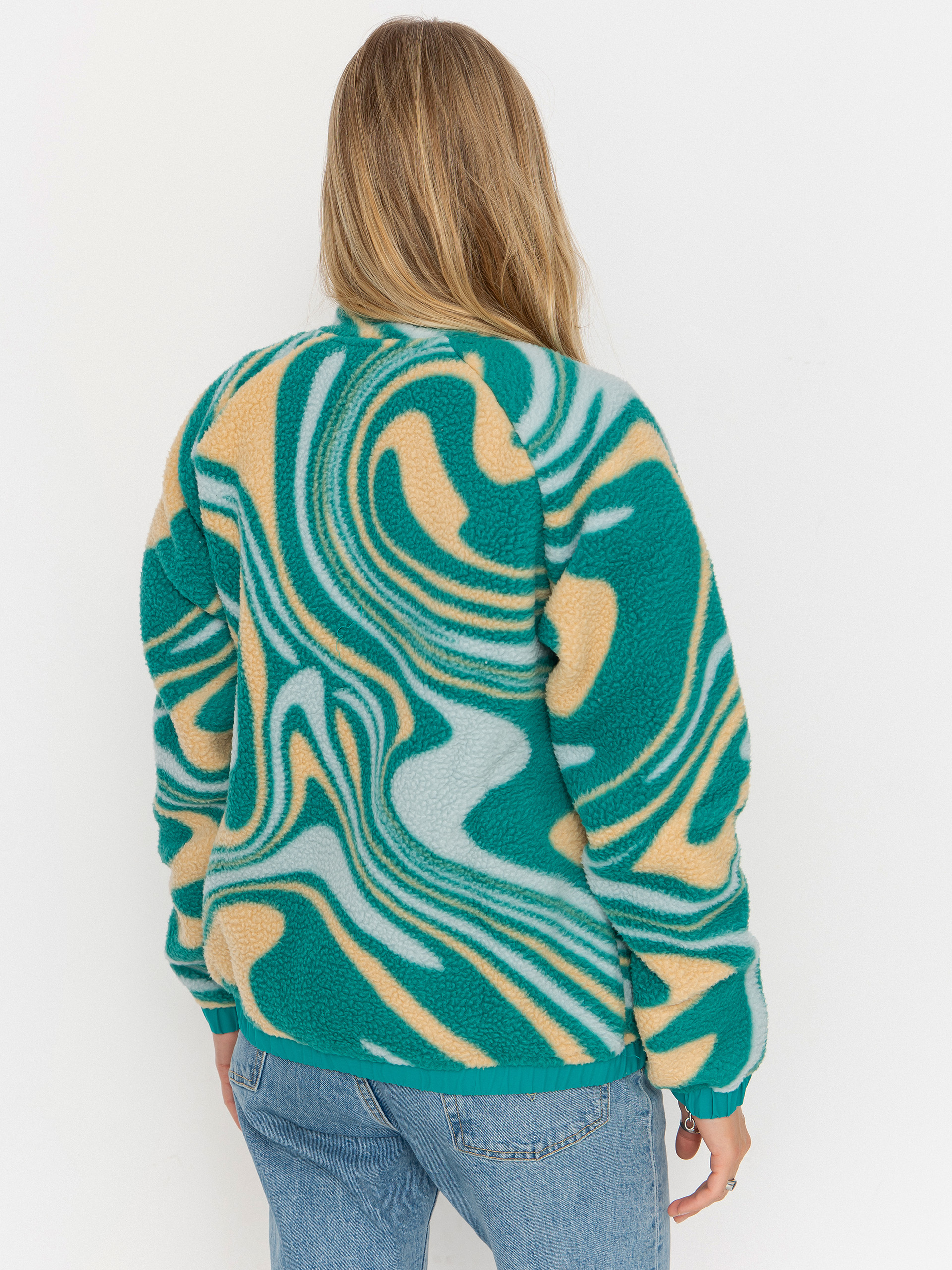 Дамски Поларени суитшърт Helly Hansen Imperial Printed Pile Snap (barely blue swirl aop)