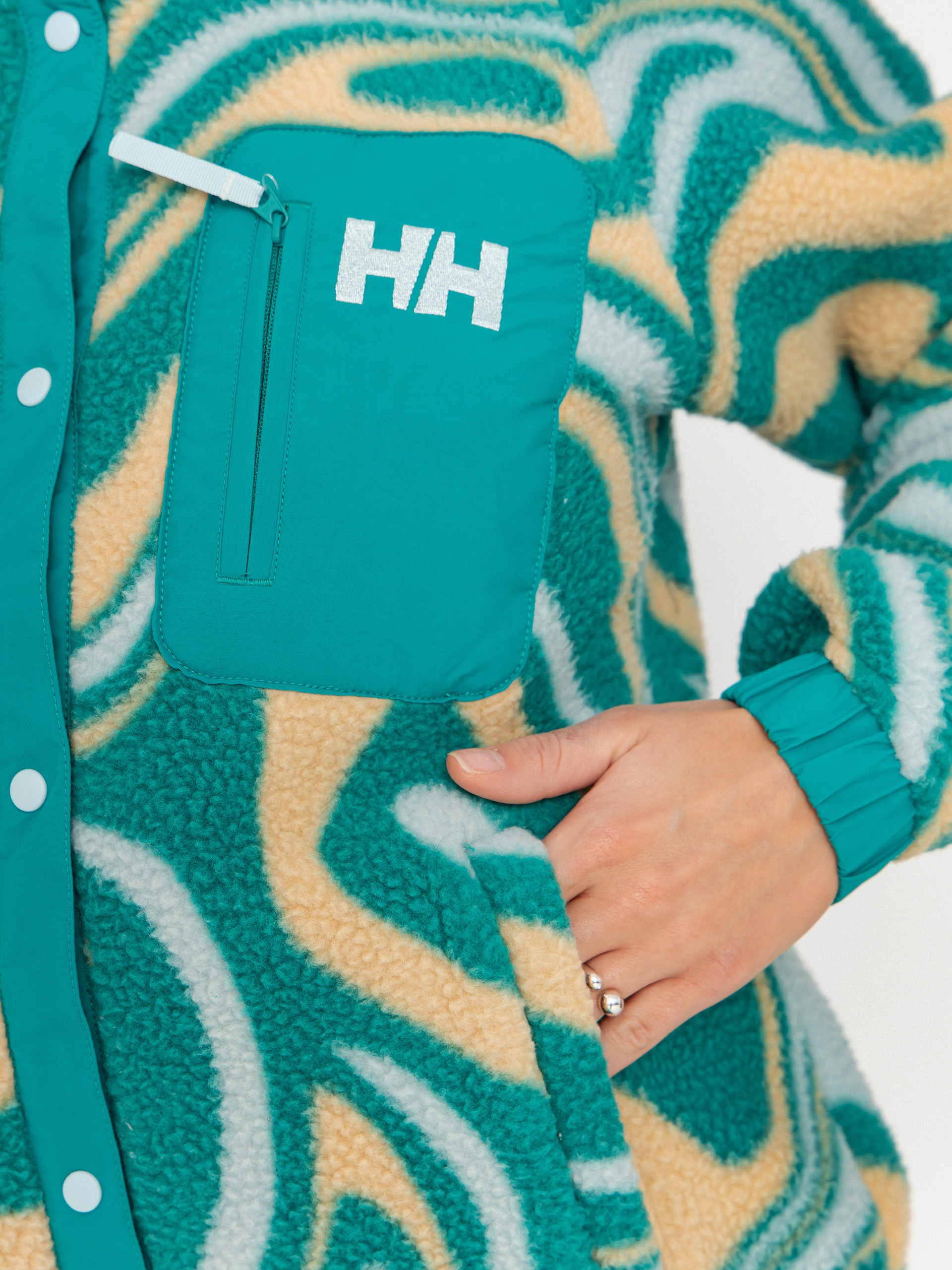 Дамски Поларени суитшърт Helly Hansen Imperial Printed Pile Snap (barely blue swirl aop)