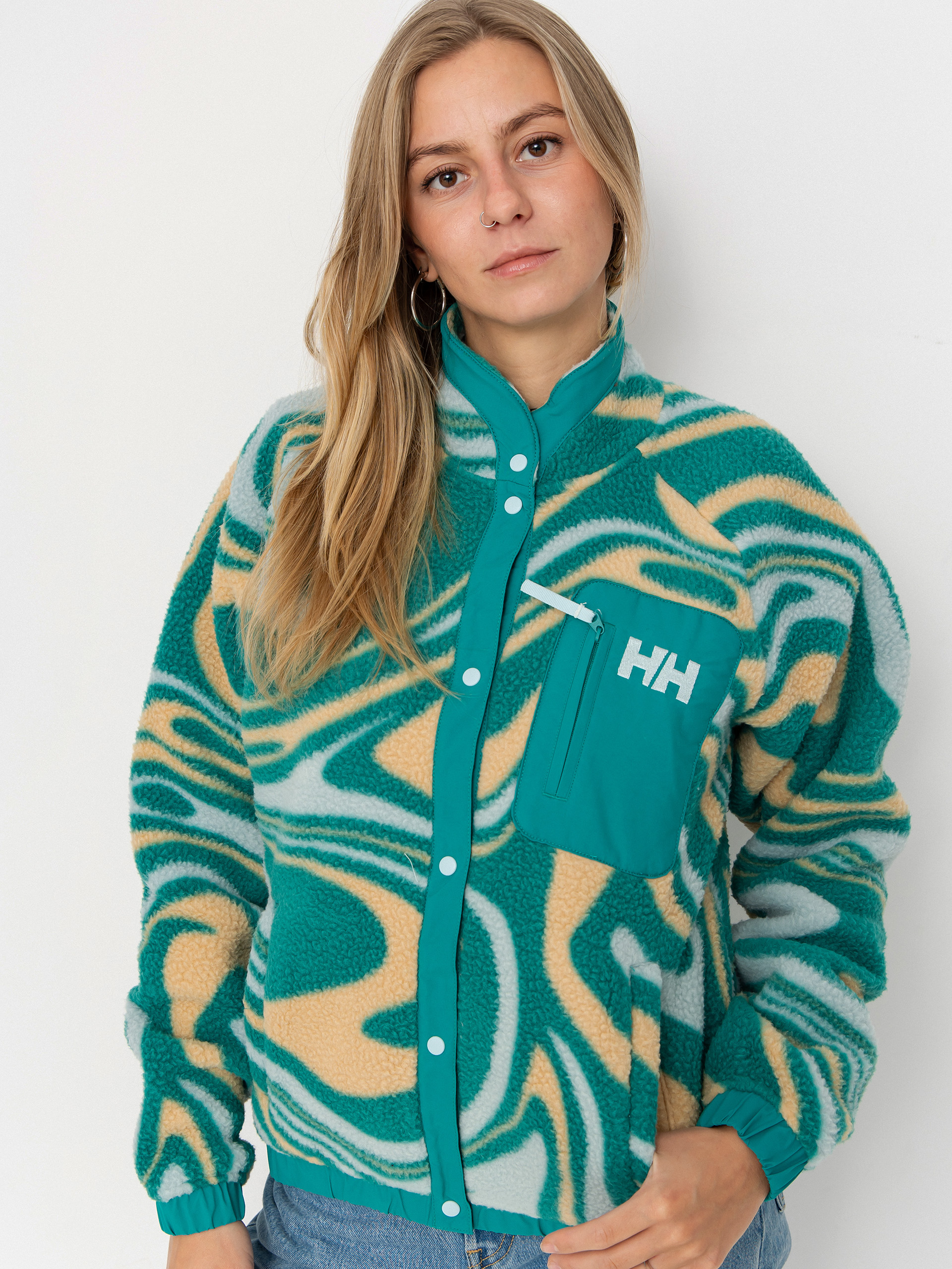 Поларени суитшърт Helly Hansen Imperial Printed Pile Snap Wmn
