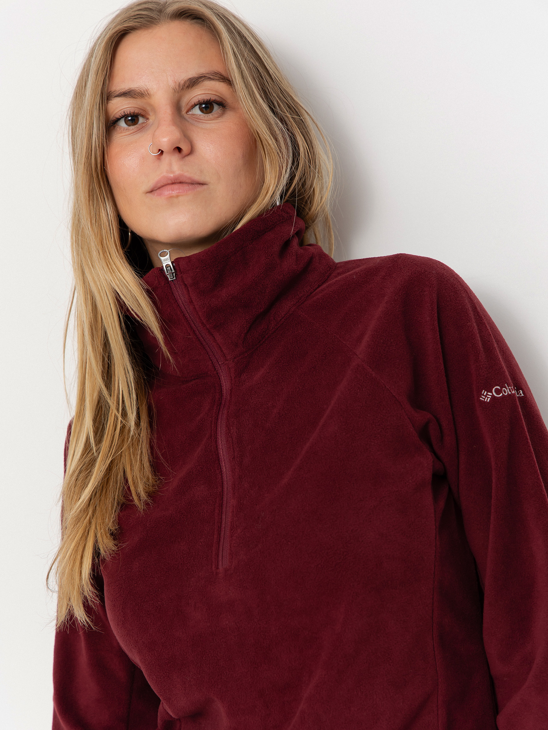 Дамски Поларени суитшърт Columbia Glacial IV 1/2 Zip (rich wine)