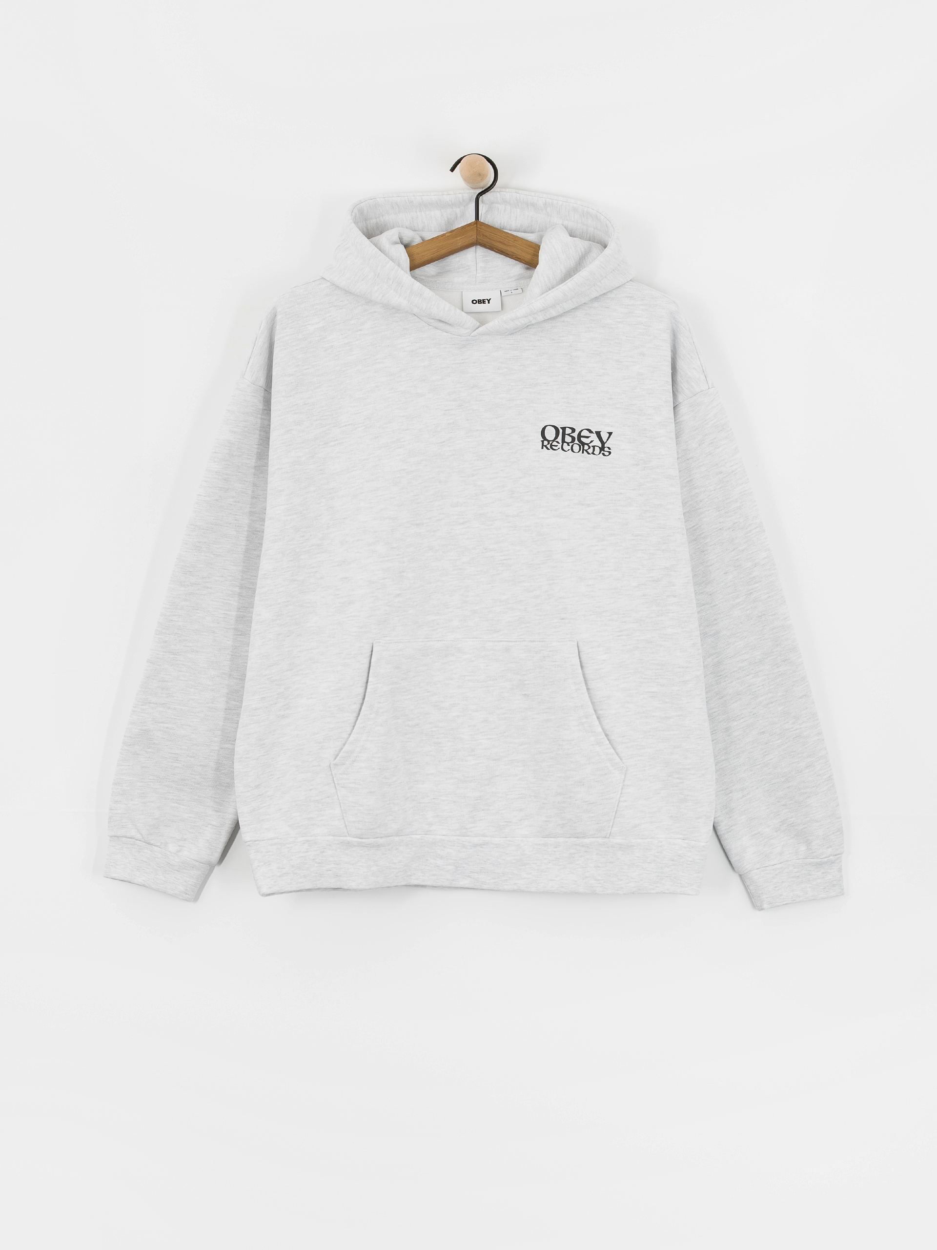 Суитшърт с качулка OBEY Obey Disorder Extra Heavy HD (ash grey)