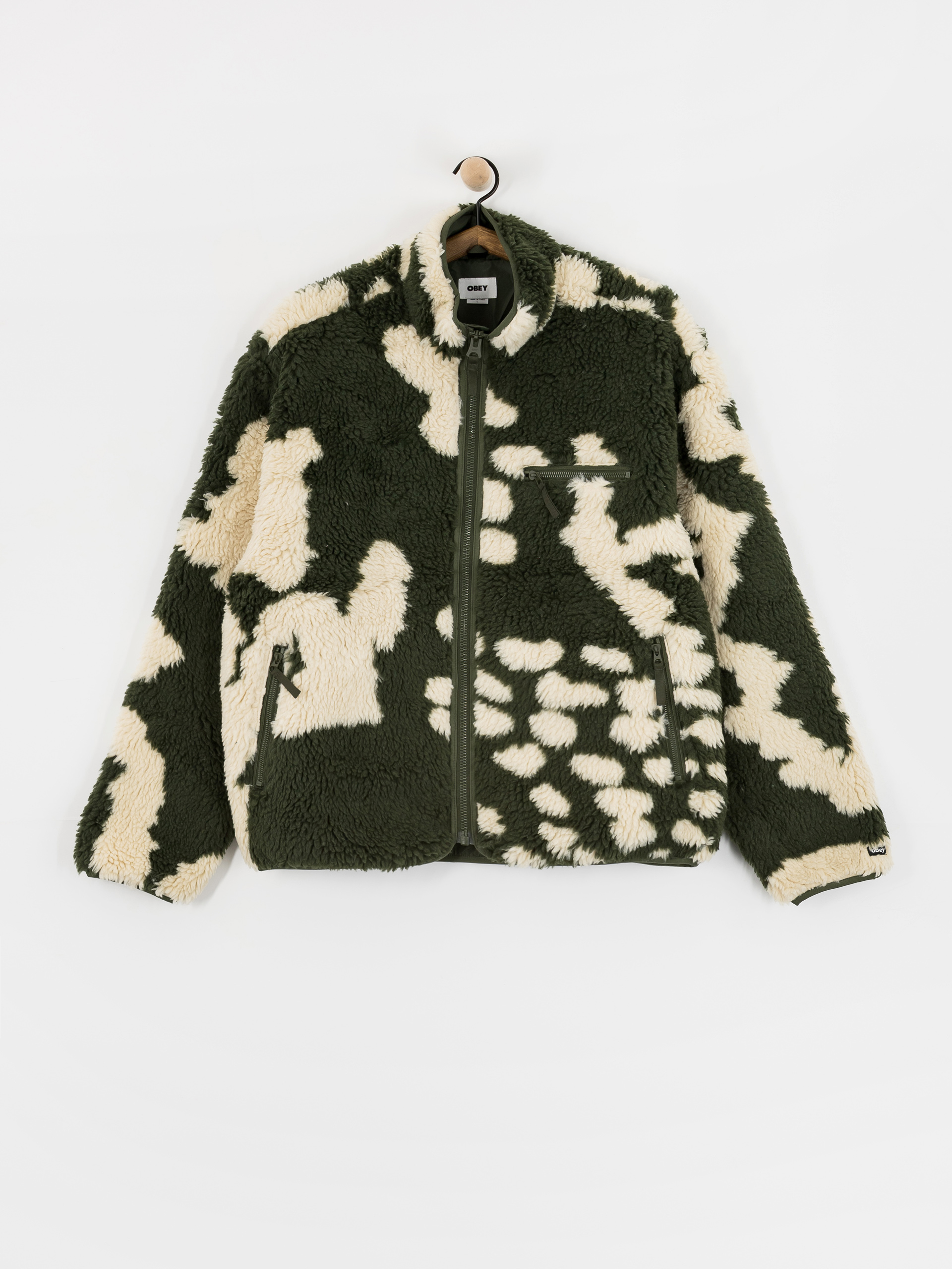 Поларени суитшърт OBEY Obey Shaggy Sherpa (kombu green multi)