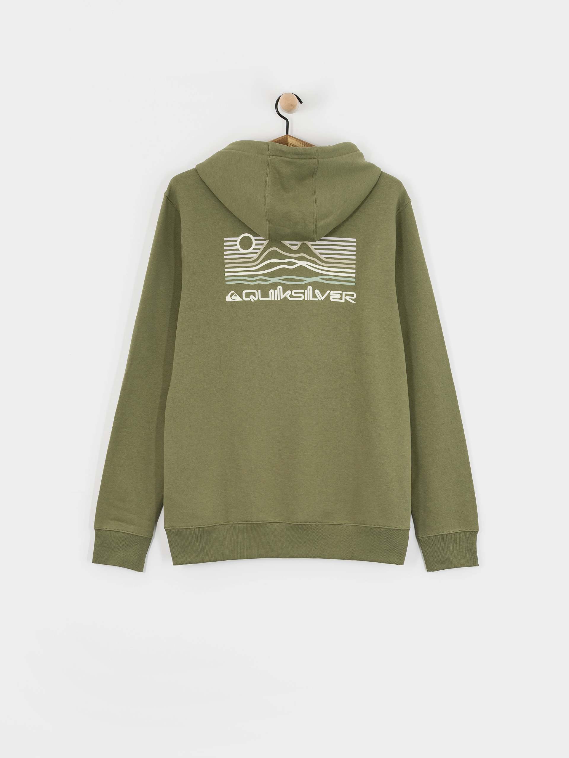 Суитшърт с качулка Quiksilver Light Waves HD (loden green)