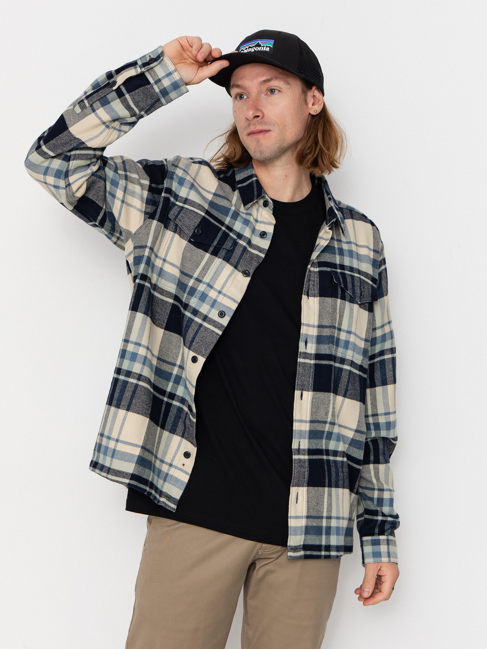 u0420u0438u0437u0430 Patagonia Fjord Flannel (hibernate sunken blue)