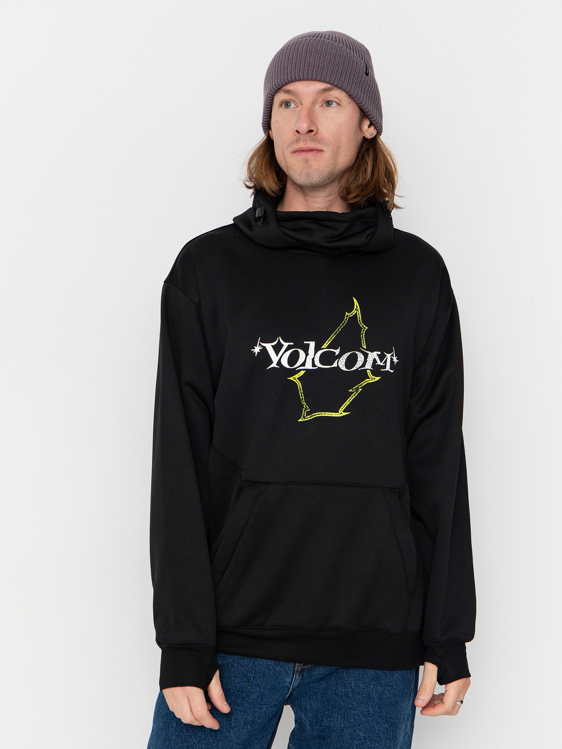Суитшърт с качулка Volcom Hydro Riding HD (black)