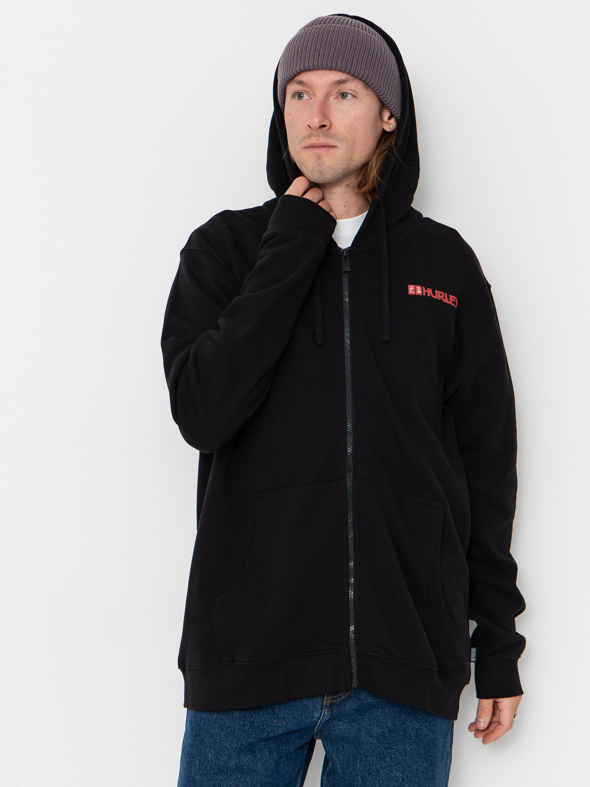 Суитшърт с качулка Hurley Tattoo ZHD (black)