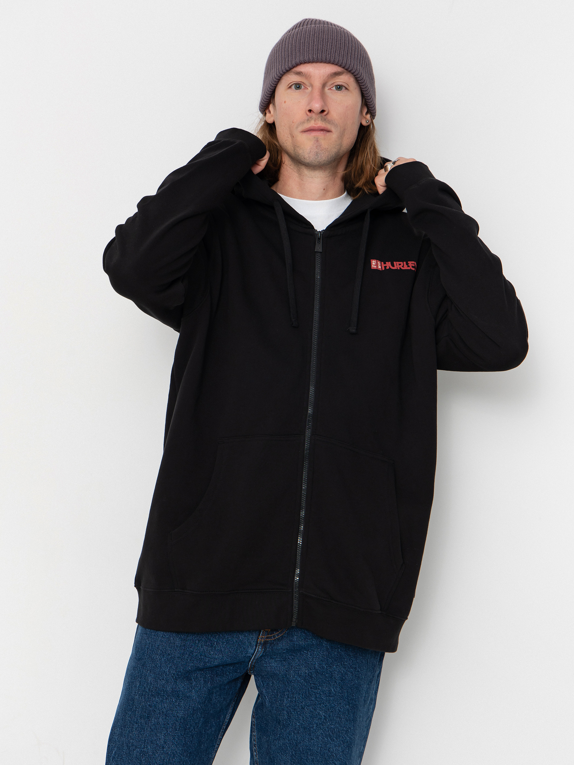 Суитшърт с качулка Hurley Tattoo ZHD (black)