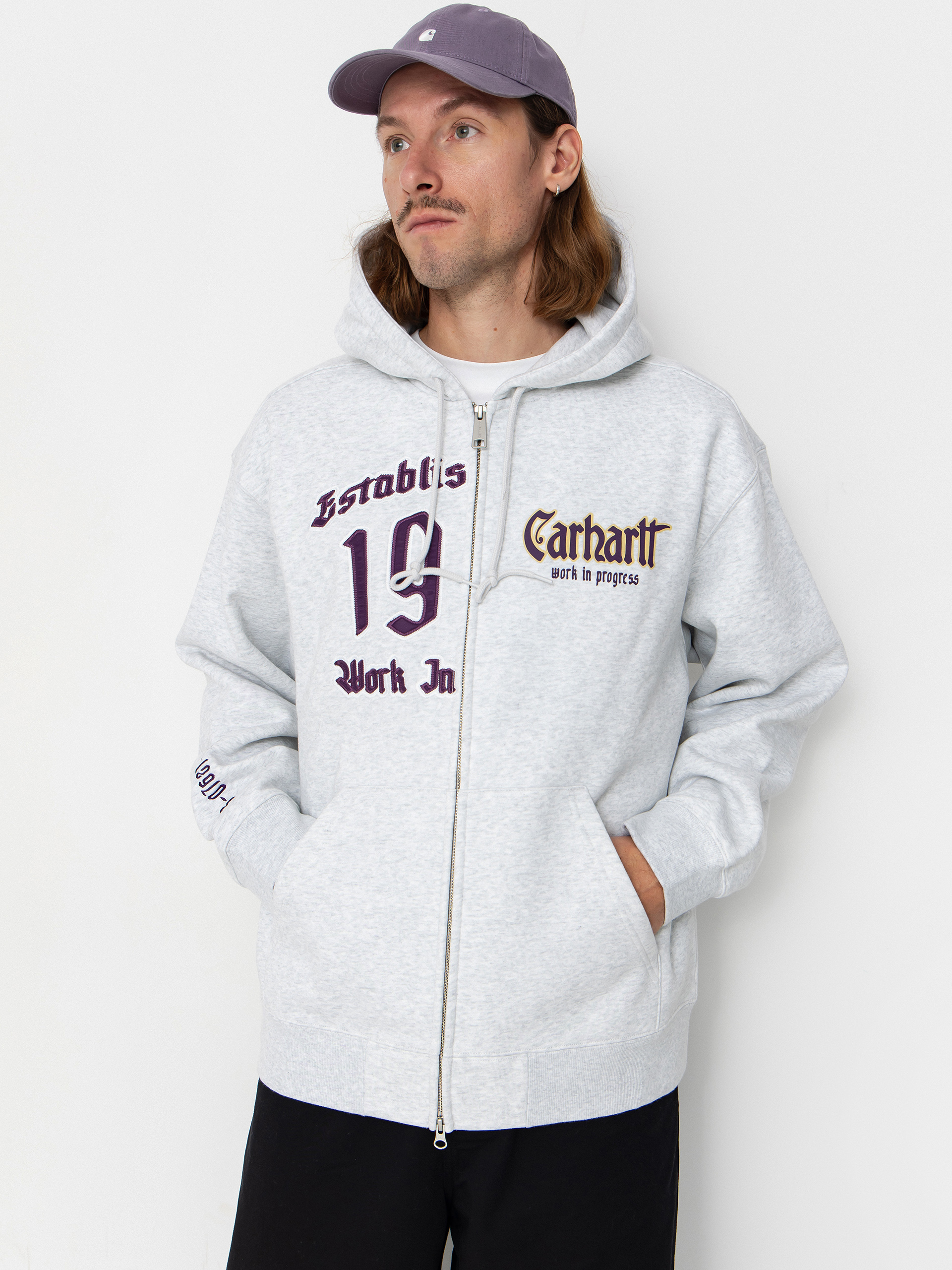 Суитшърт с качулка Carhartt WIP Dual ZHD (ash heather)