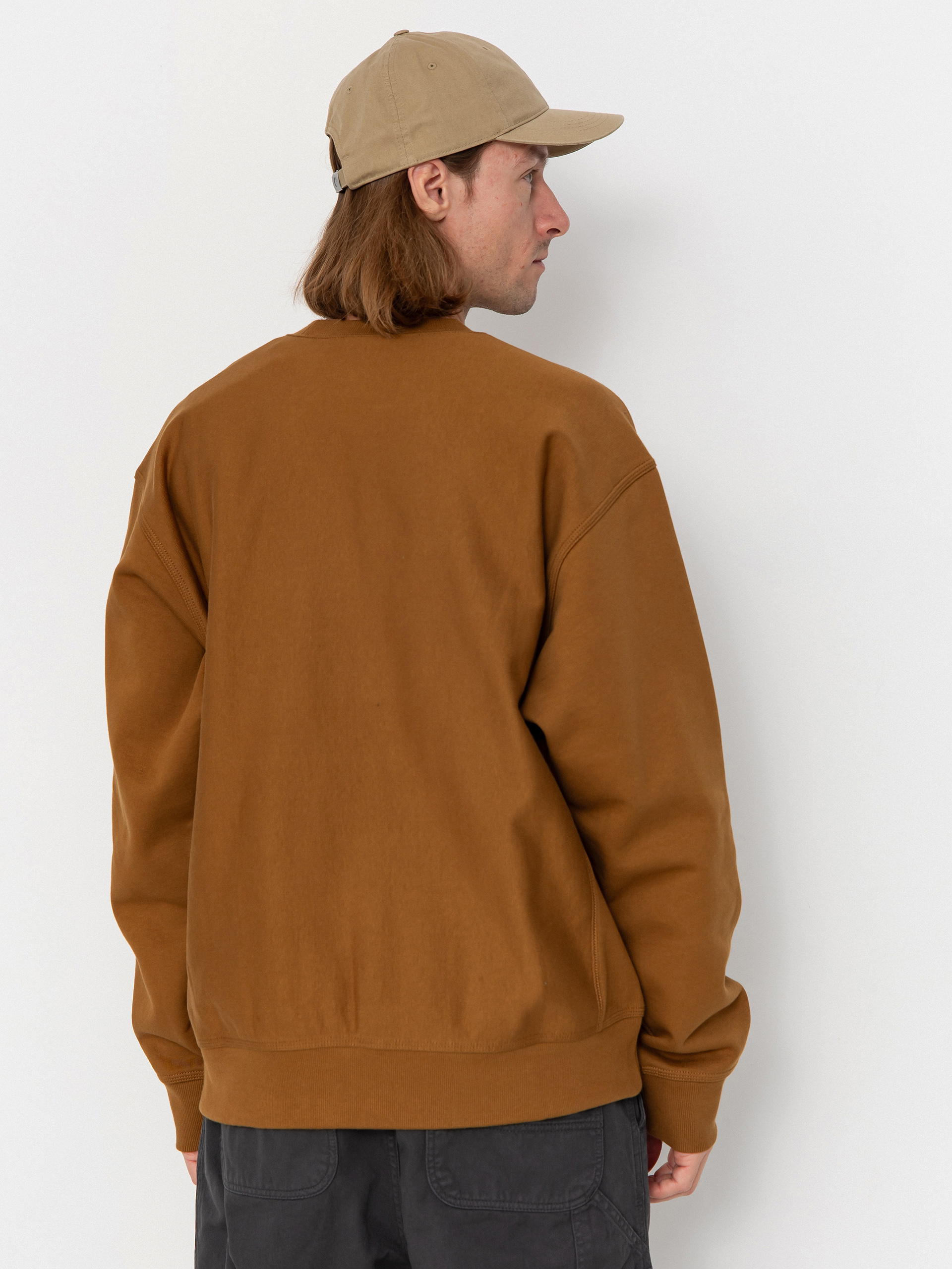 Суитшърт Carhartt WIP American Script (hamilton brown)