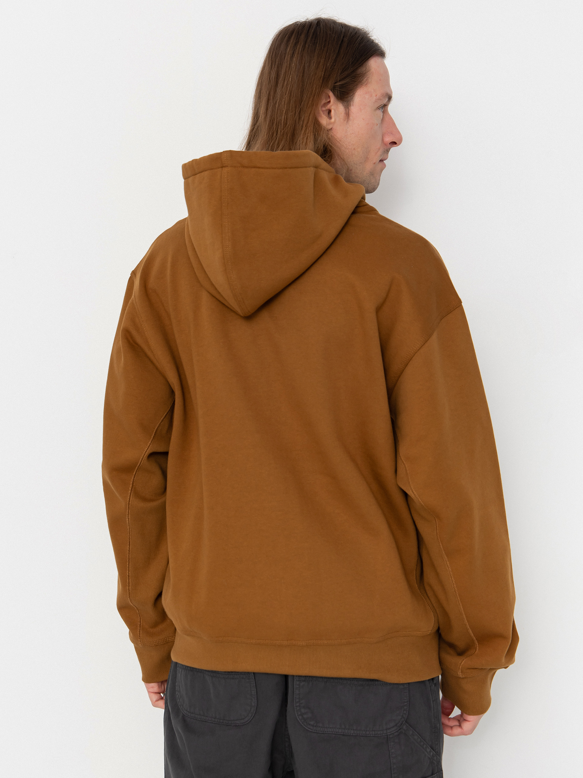 Суитшърт с качулка Carhartt WIP American Script ZHD (hamilton brown)