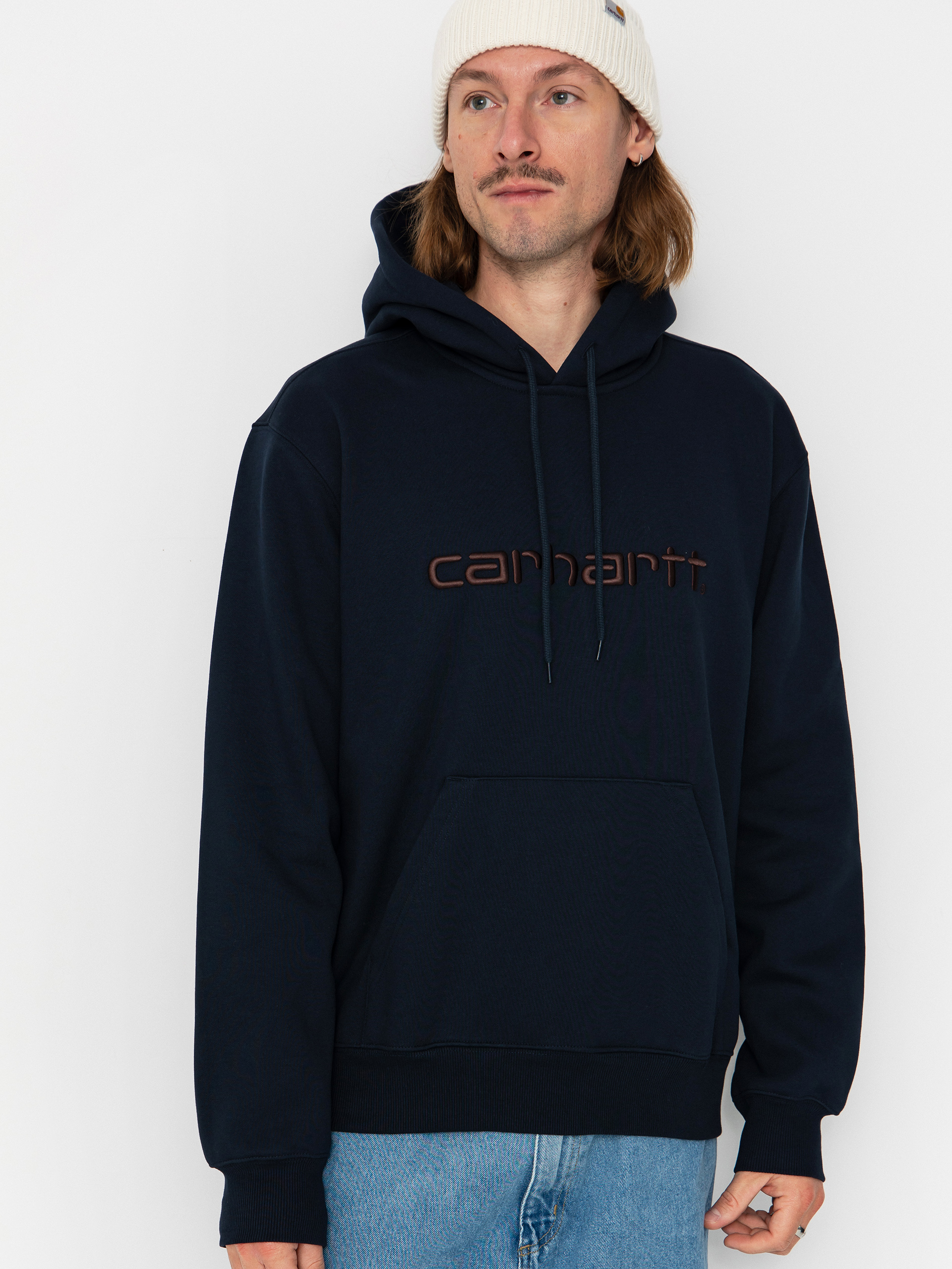 Суитшърт с качулка Carhartt WIP Carhartt HD (deep night/palisander)