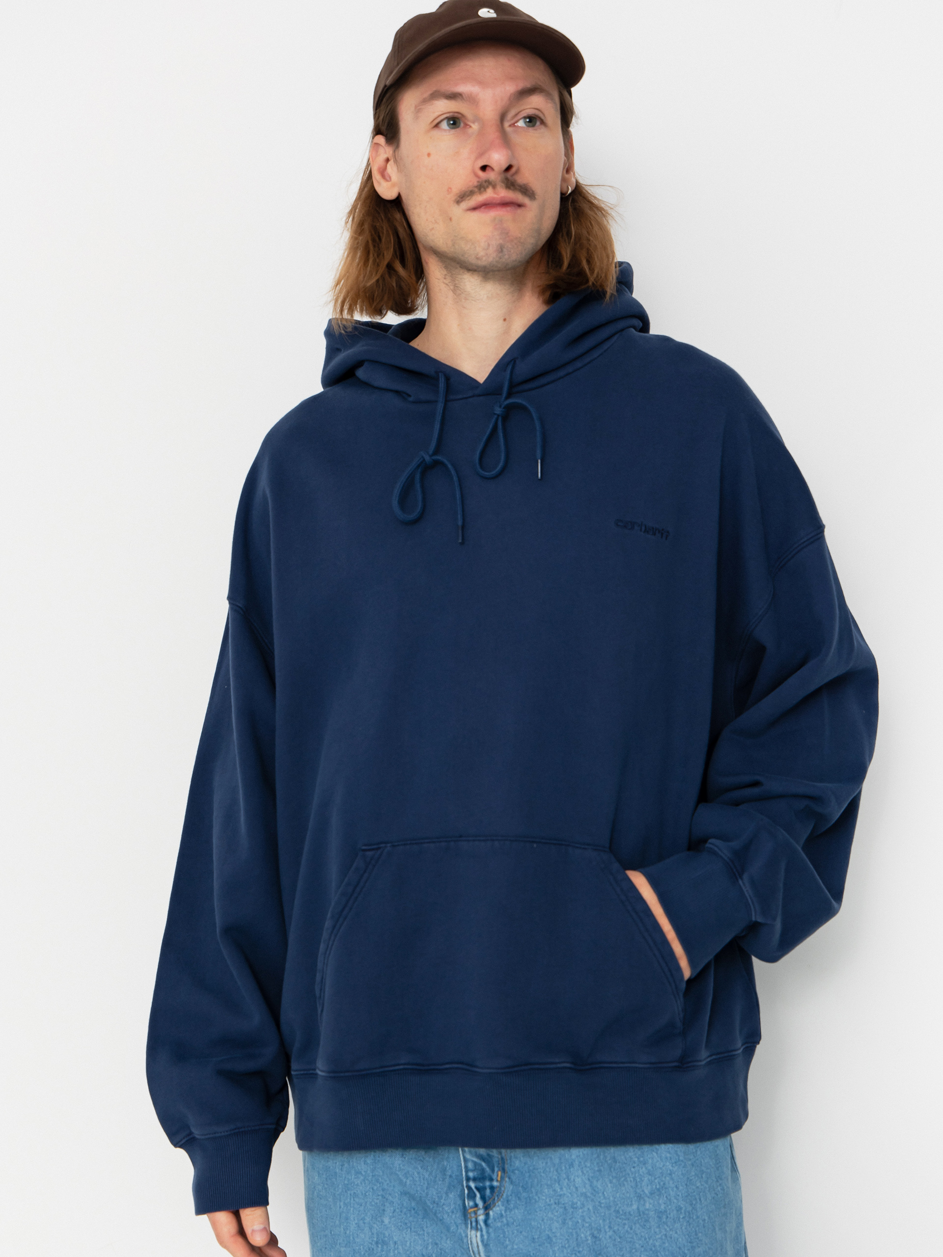 Суитшърт с качулка Carhartt WIP Benton HD (jupiter/garment dyed)