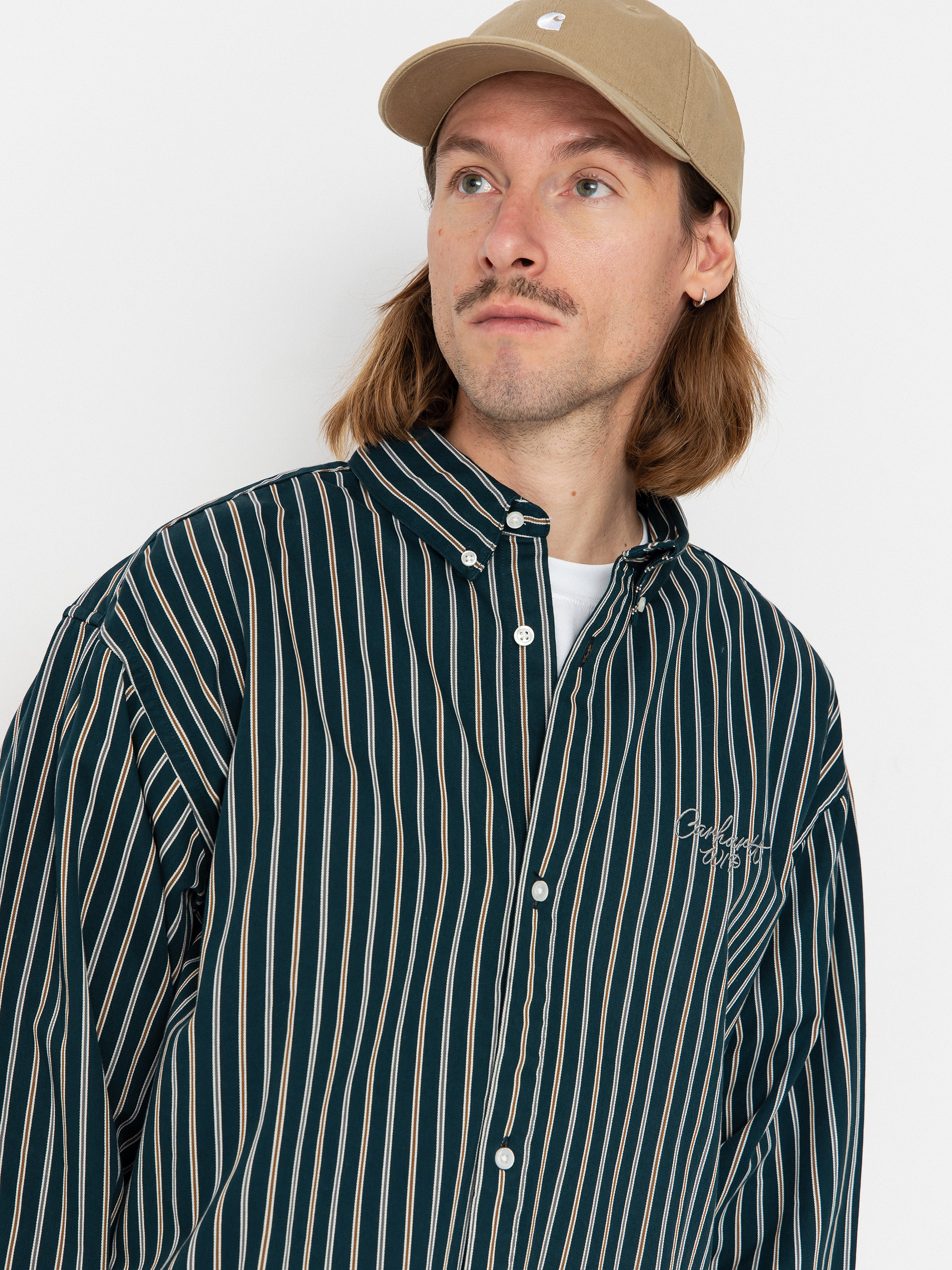 Риза Carhartt WIP Palance (palance stripe/deep lagoon)
