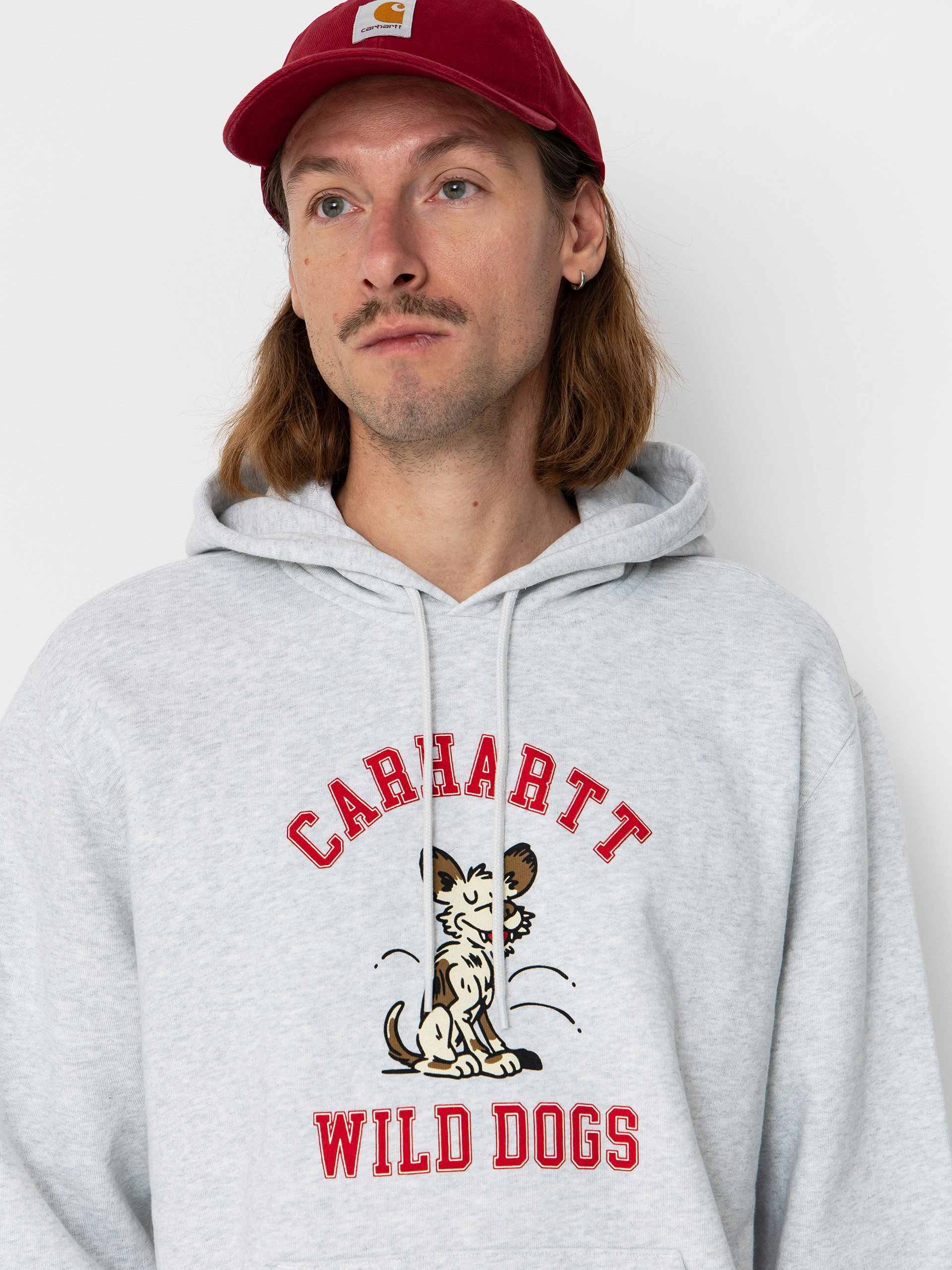 Суитшърт с качулка Carhartt WIP Wild Dog HD (ash heather)