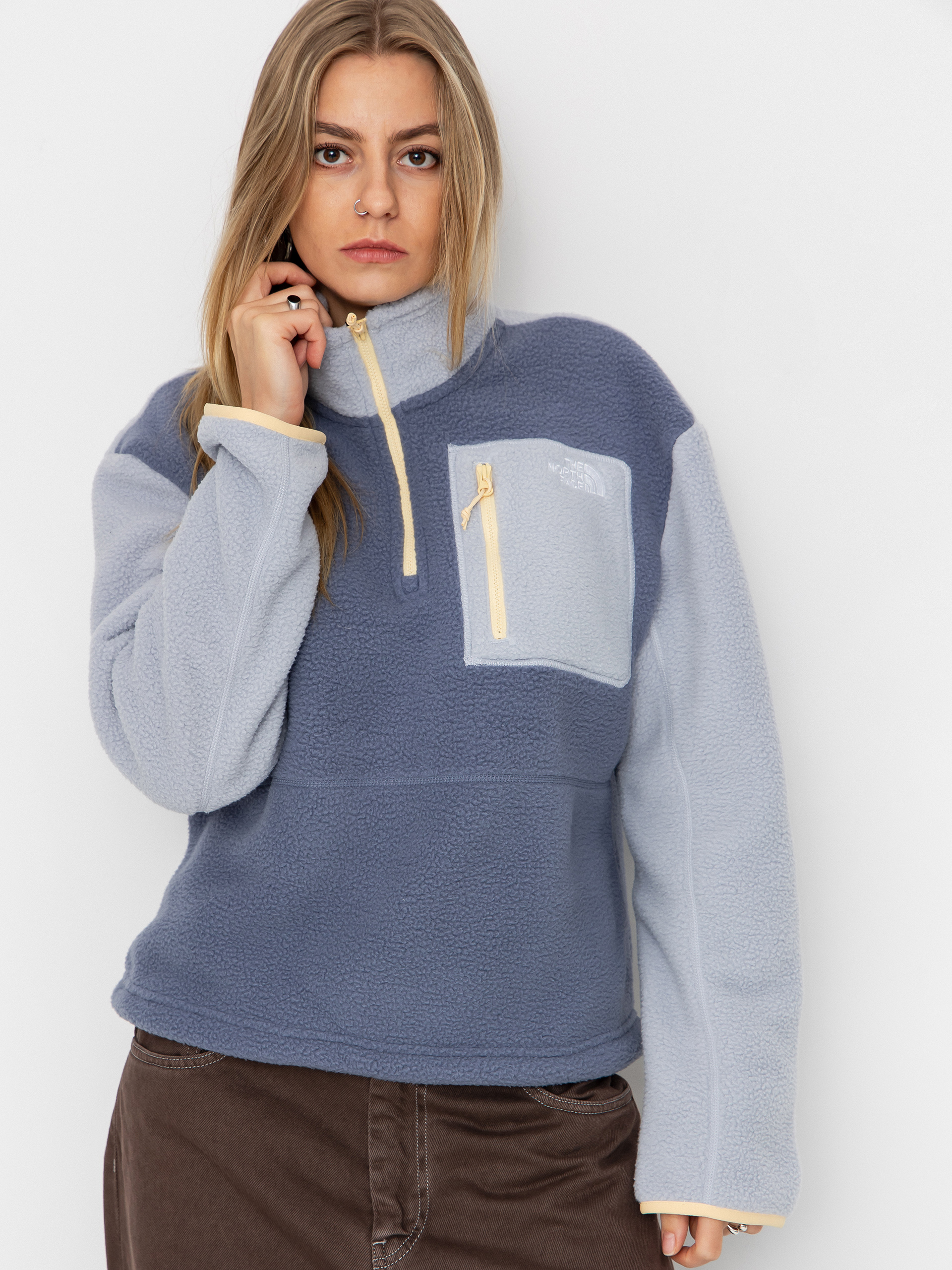 Поларени суитшърт The North Face Yumiori 1/4 Zip (twilight galaxy/blue fl)