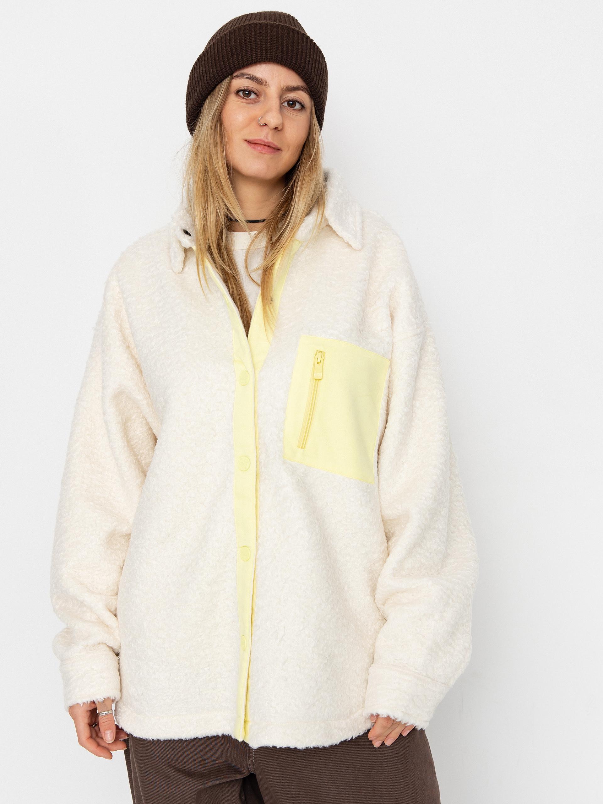 Поларени суитшърт Roxy Chloe Kim Shacket Wmn (whisper white)