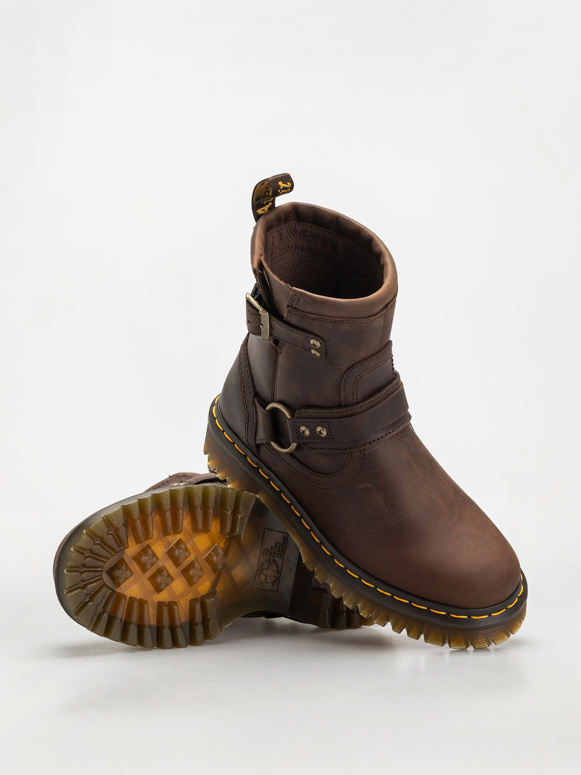 Обувки Dr. Martens Anistone HRNS Ankle (dark brown crazy horse)