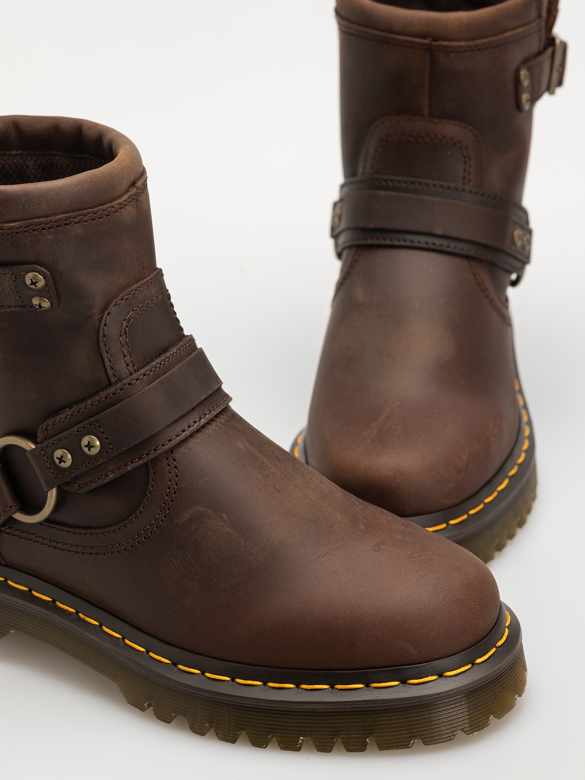 Обувки Dr. Martens Anistone HRNS Ankle (dark brown crazy horse)