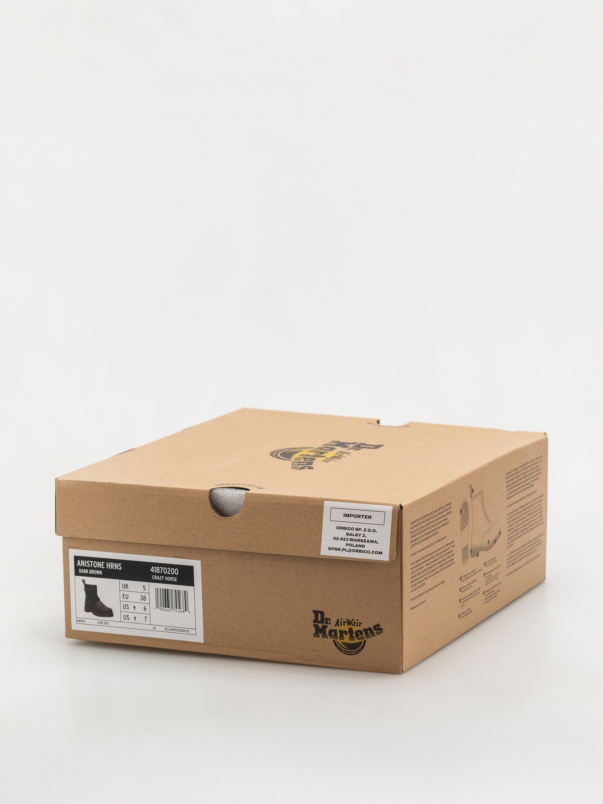 Обувки Dr. Martens Anistone HRNS Ankle (dark brown crazy horse)