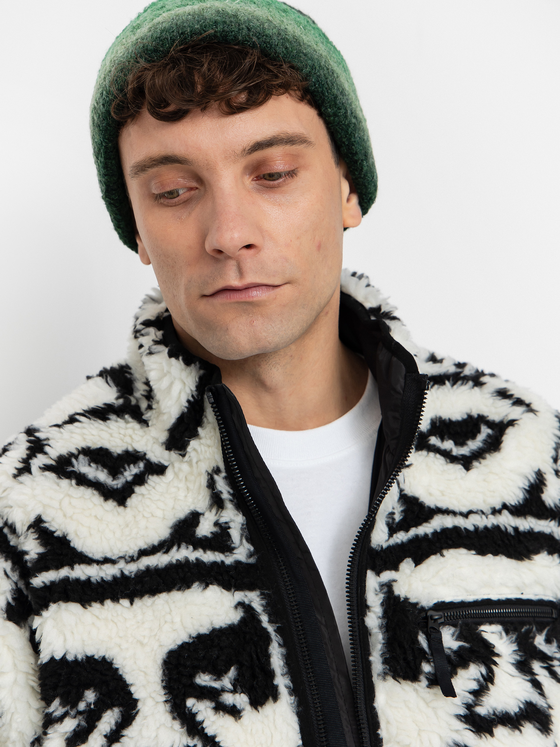 Мъжки Поларени суитшърт OBEY Obey Repeated Icon Sherpa (black multi)