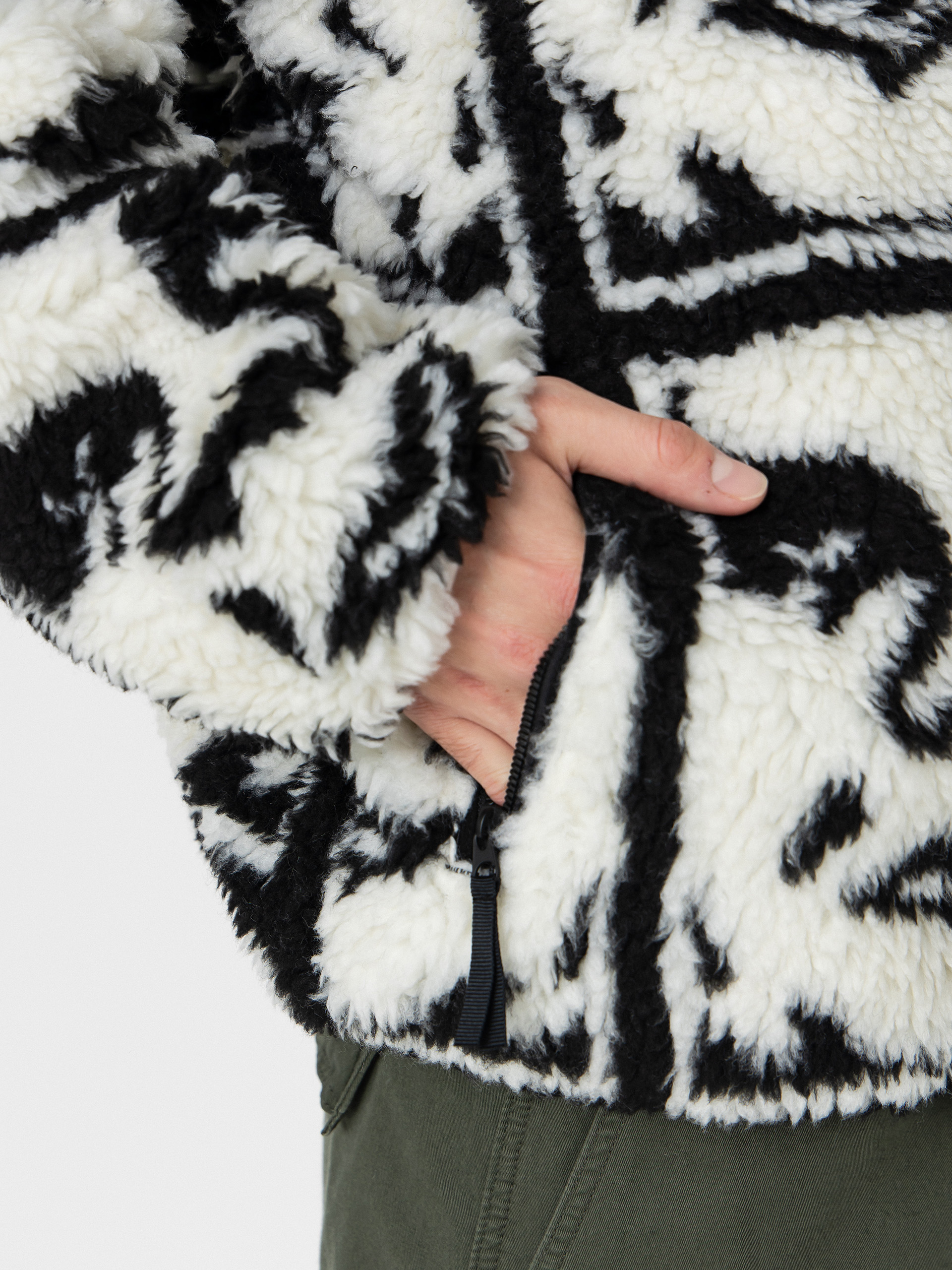 Мъжки Поларени суитшърт OBEY Obey Repeated Icon Sherpa (black multi)