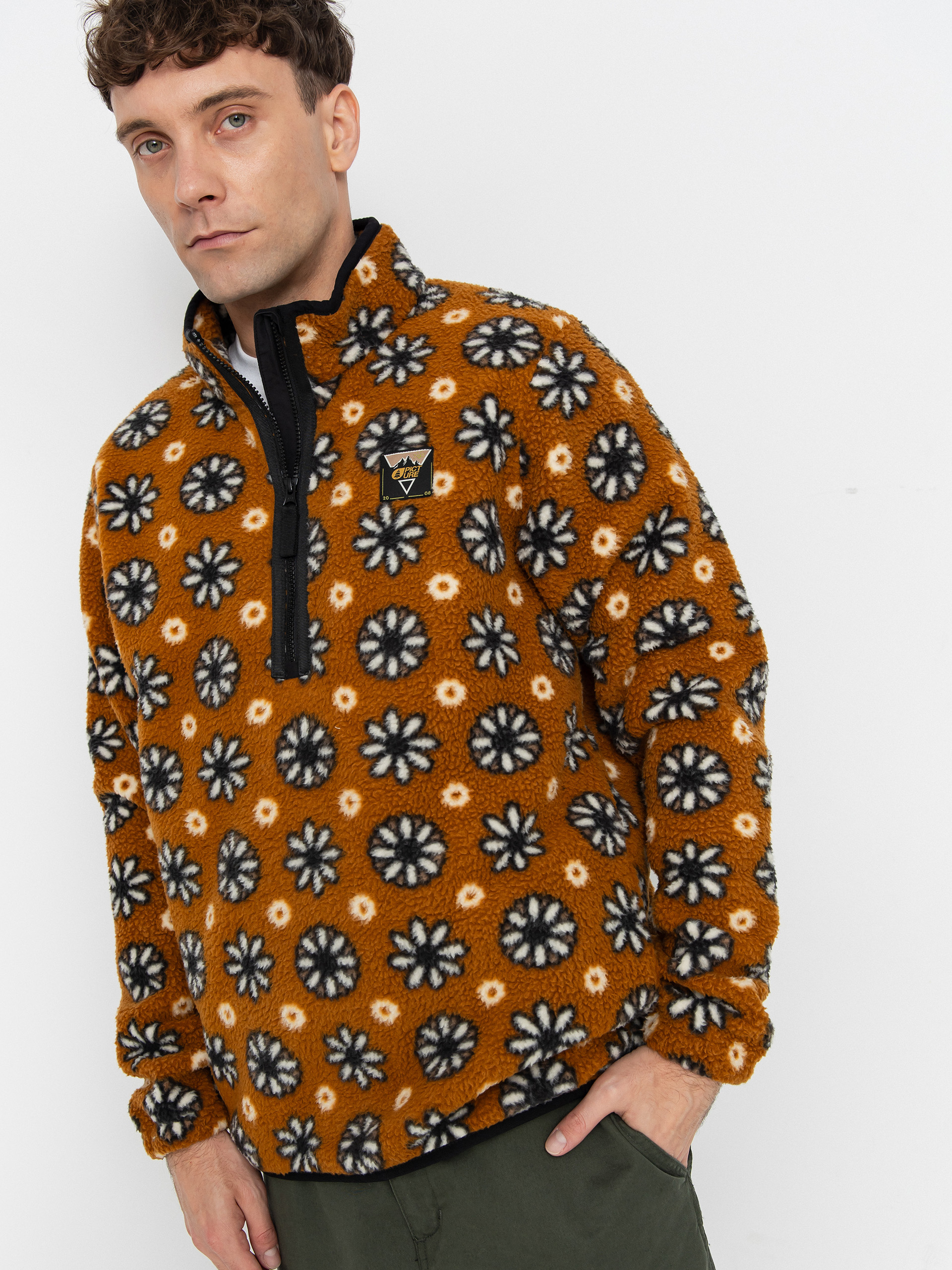 Поларени суитшърт Picture Kimag Printed 1/4 Zip (daisy print)
