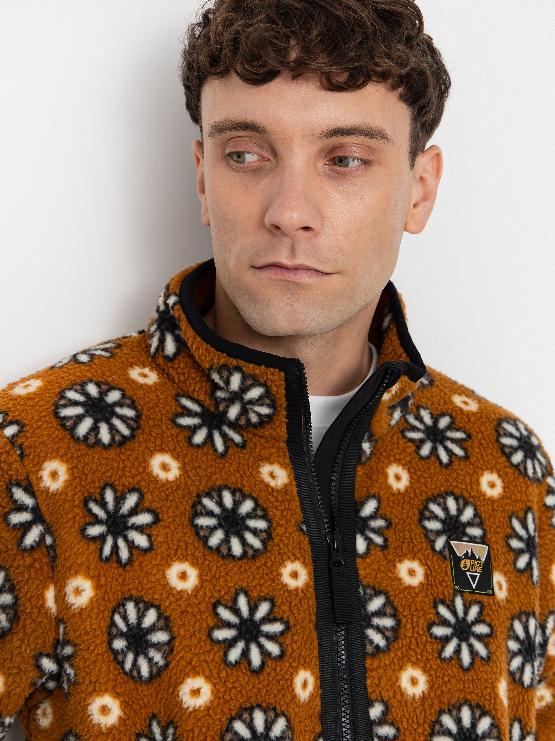 Мъжки Поларени суитшърт Picture Kimag Printed 1/4 Zip (daisy print)