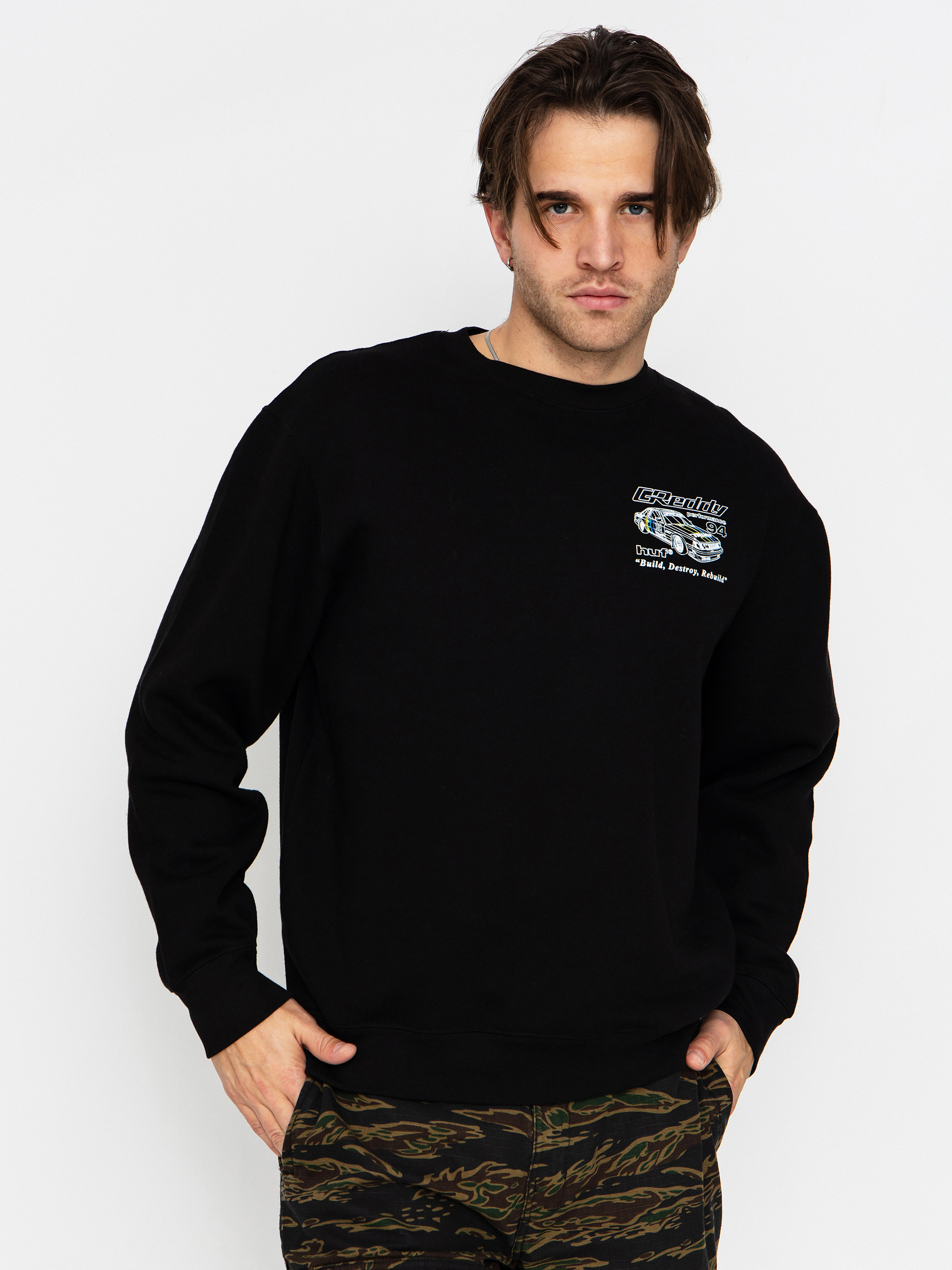 Суитшърт HUF X Greddy Retro Mod (black)