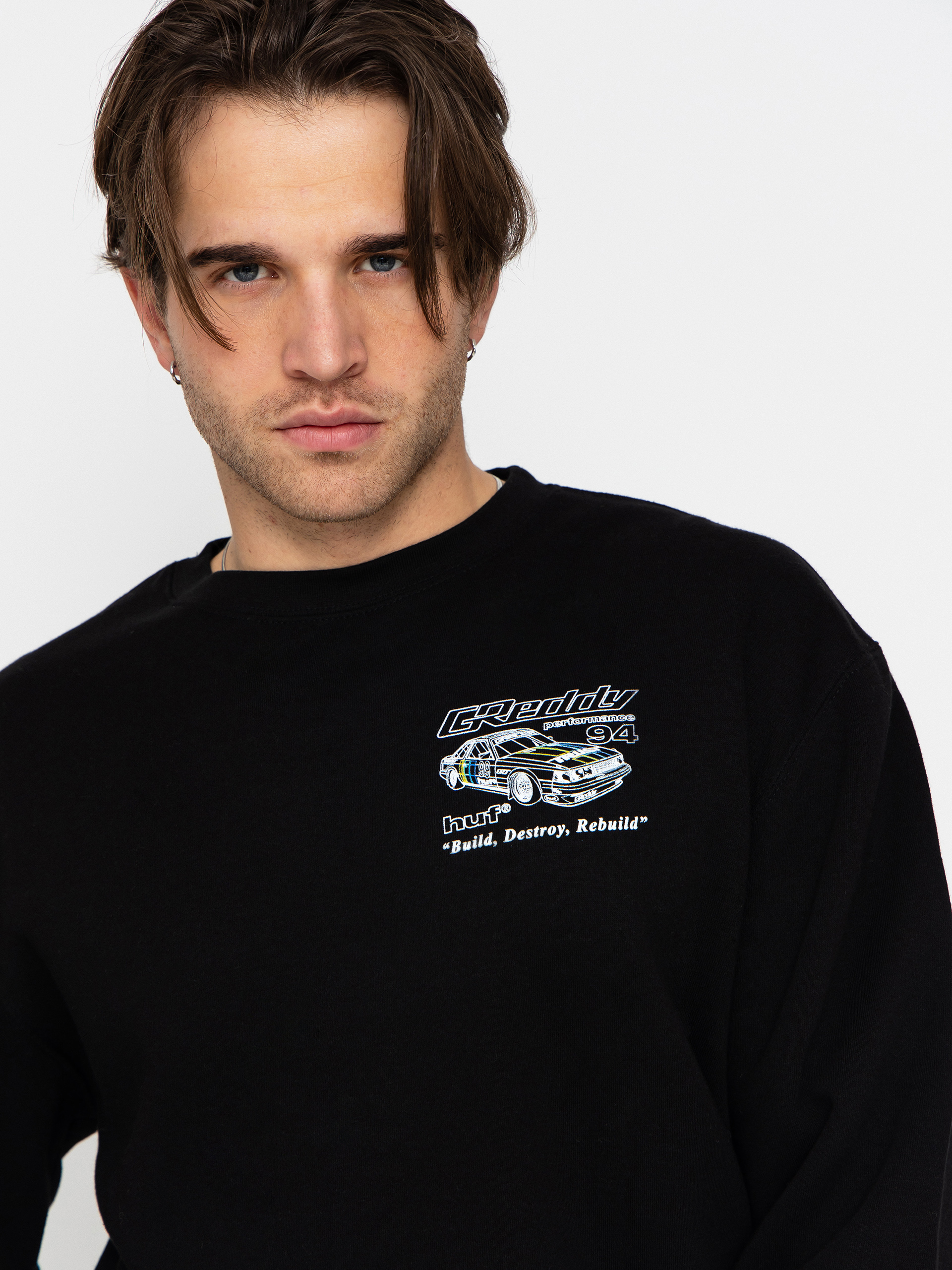 Суитшърт HUF X Greddy Retro Mod (black)