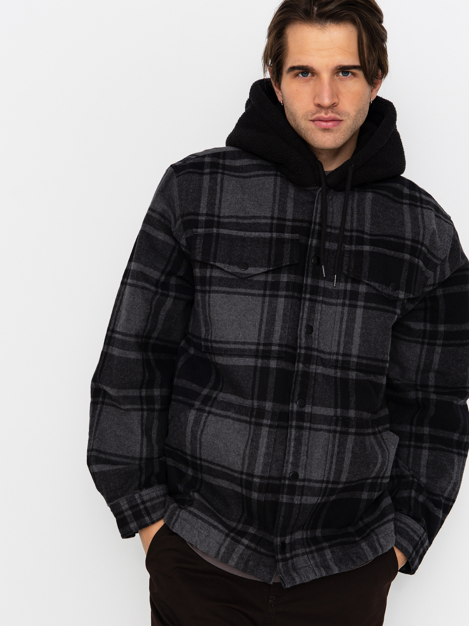 Риза Vans Piedmont Hooded Plaid Shacket (black/asphalt heather)