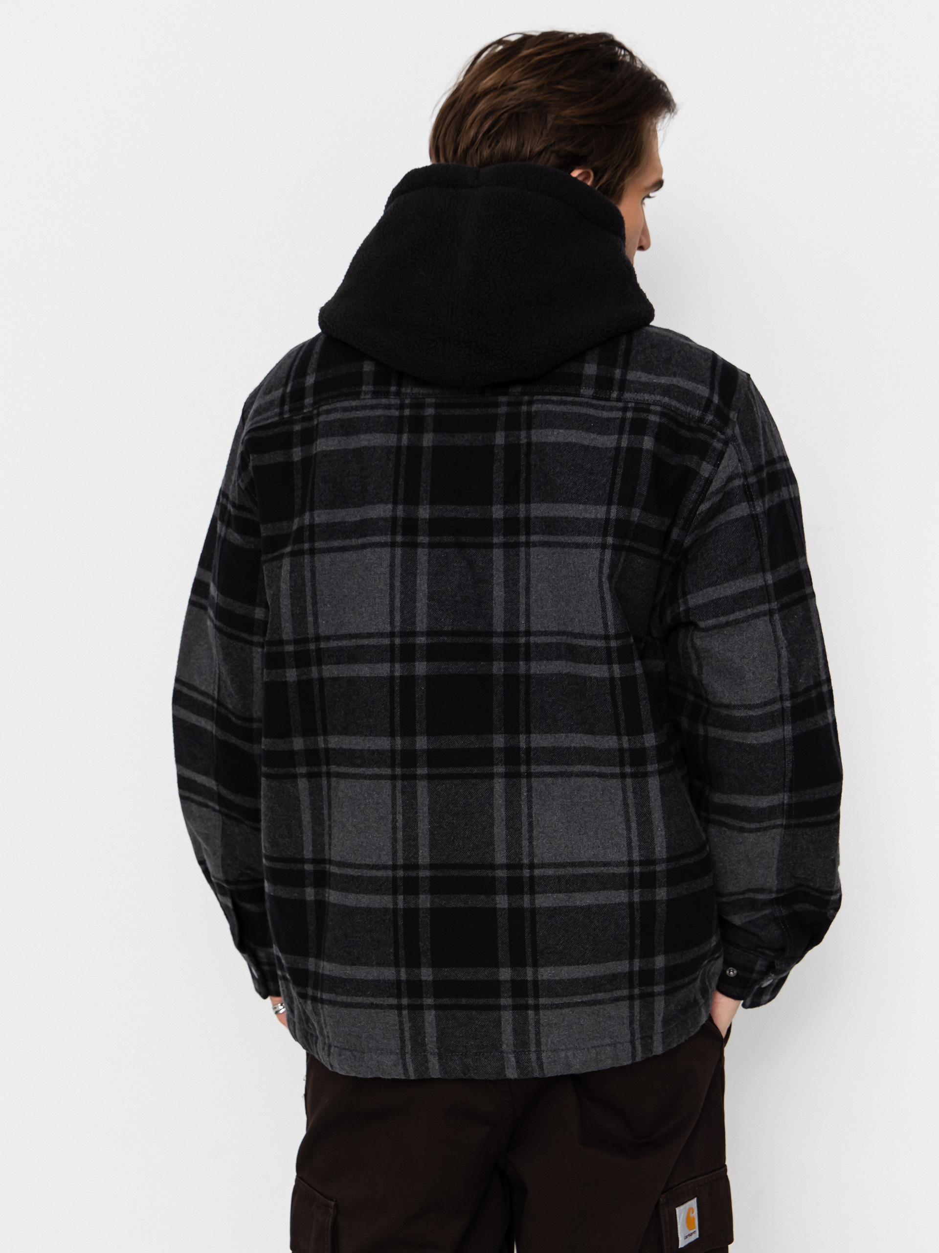 Риза Vans Piedmont Hooded Plaid Shacket (black/asphalt heather)