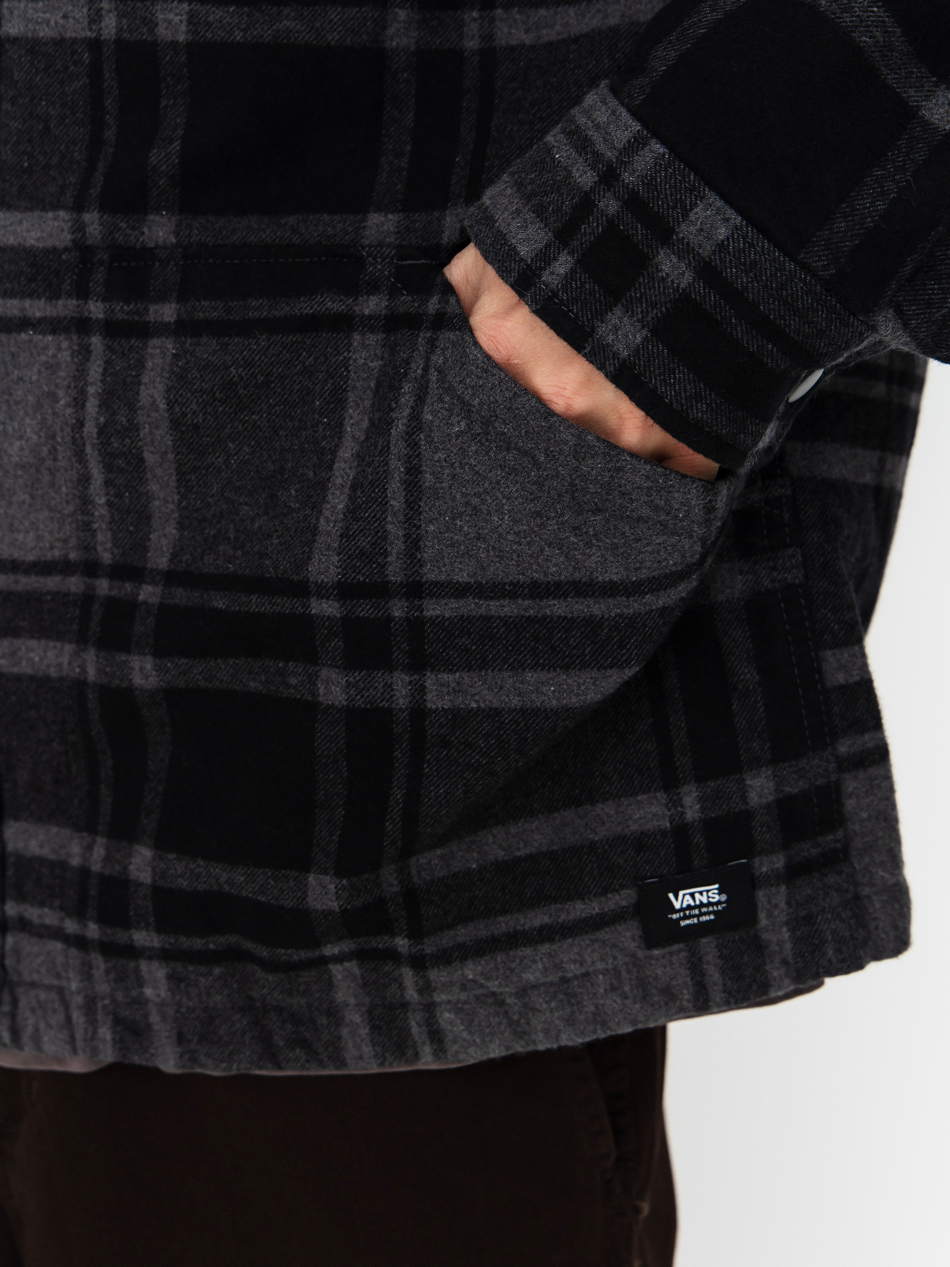 Риза Vans Piedmont Hooded Plaid Shacket (black/asphalt heather)