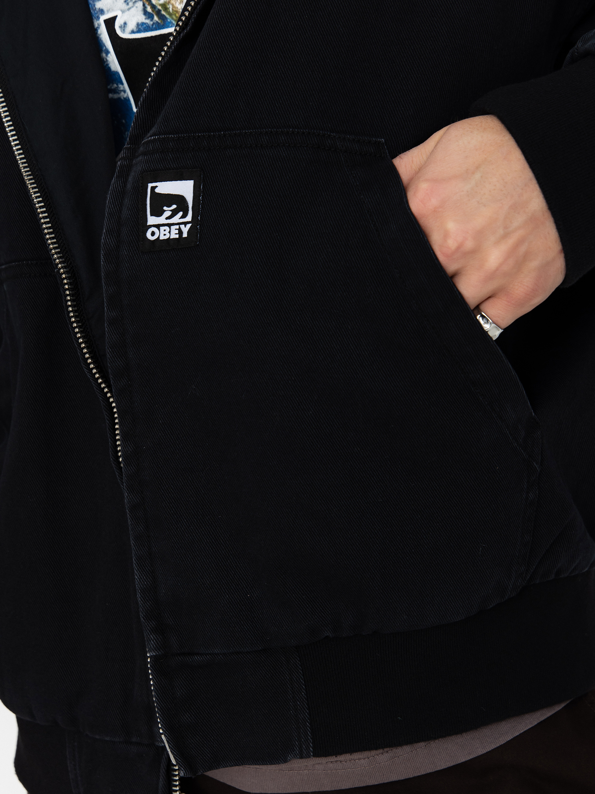 Яке OBEY Obey Glen Zip Up (black faded wash)