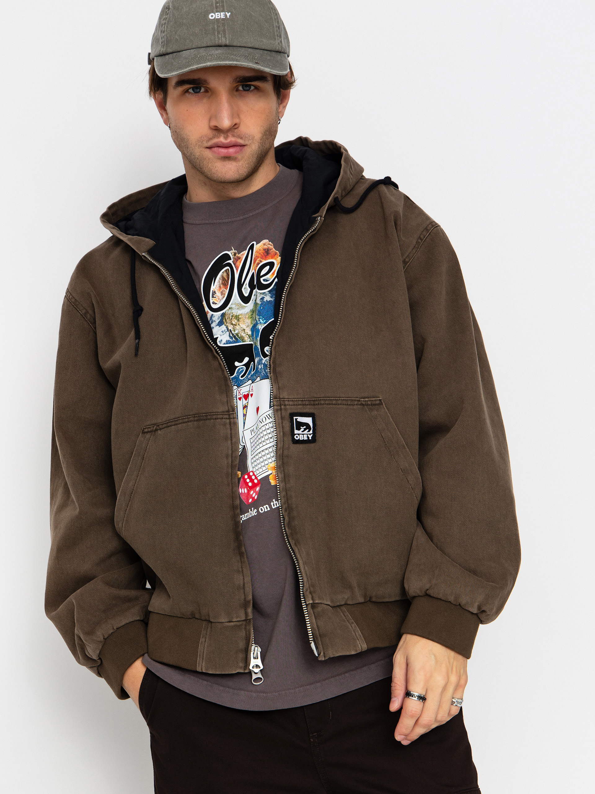Яке OBEY Obey Glen Zip Up (wren faded wash)