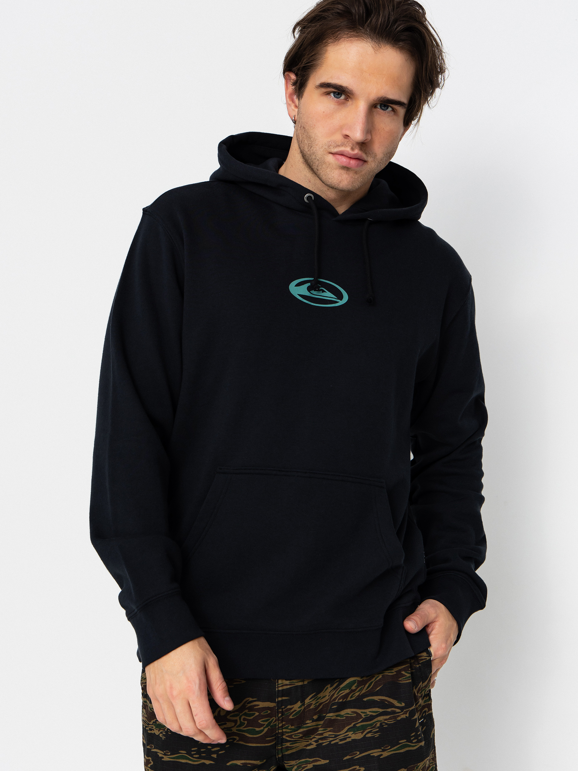Суитшърт с качулка Quiksilver Salt Water Graphic HD (black)