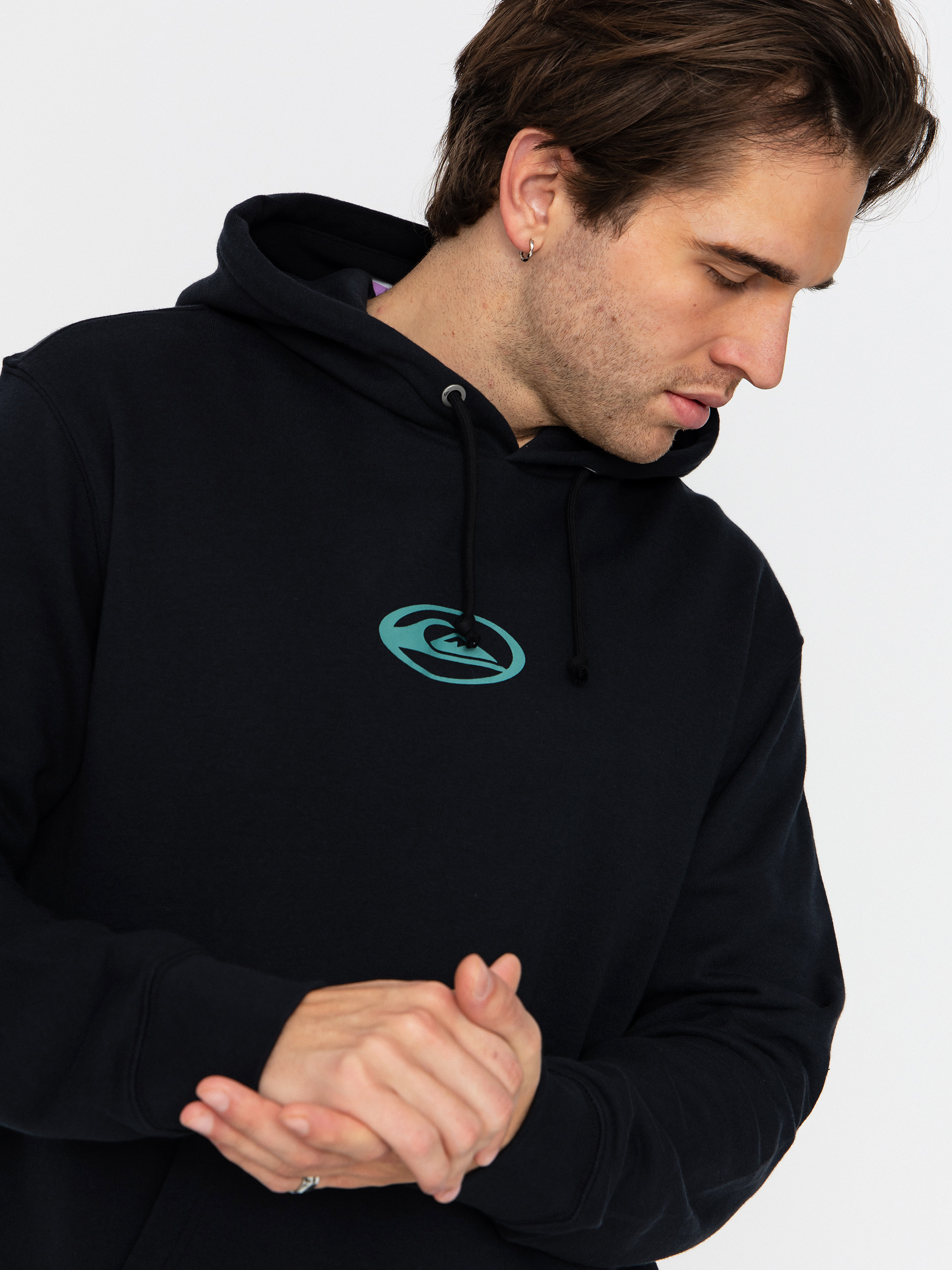 Суитшърт с качулка Quiksilver Salt Water Graphic HD (black)