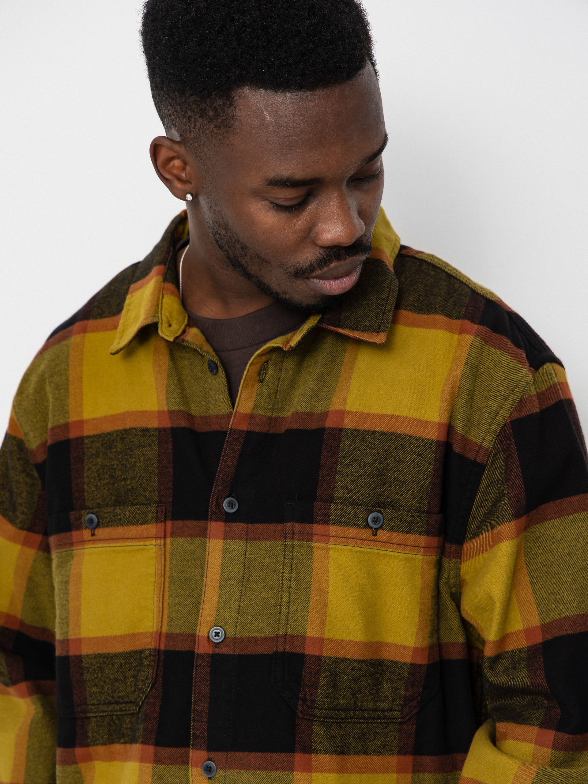 Риза Vans Larkspur Plaid Flannel (burnt gold/black)