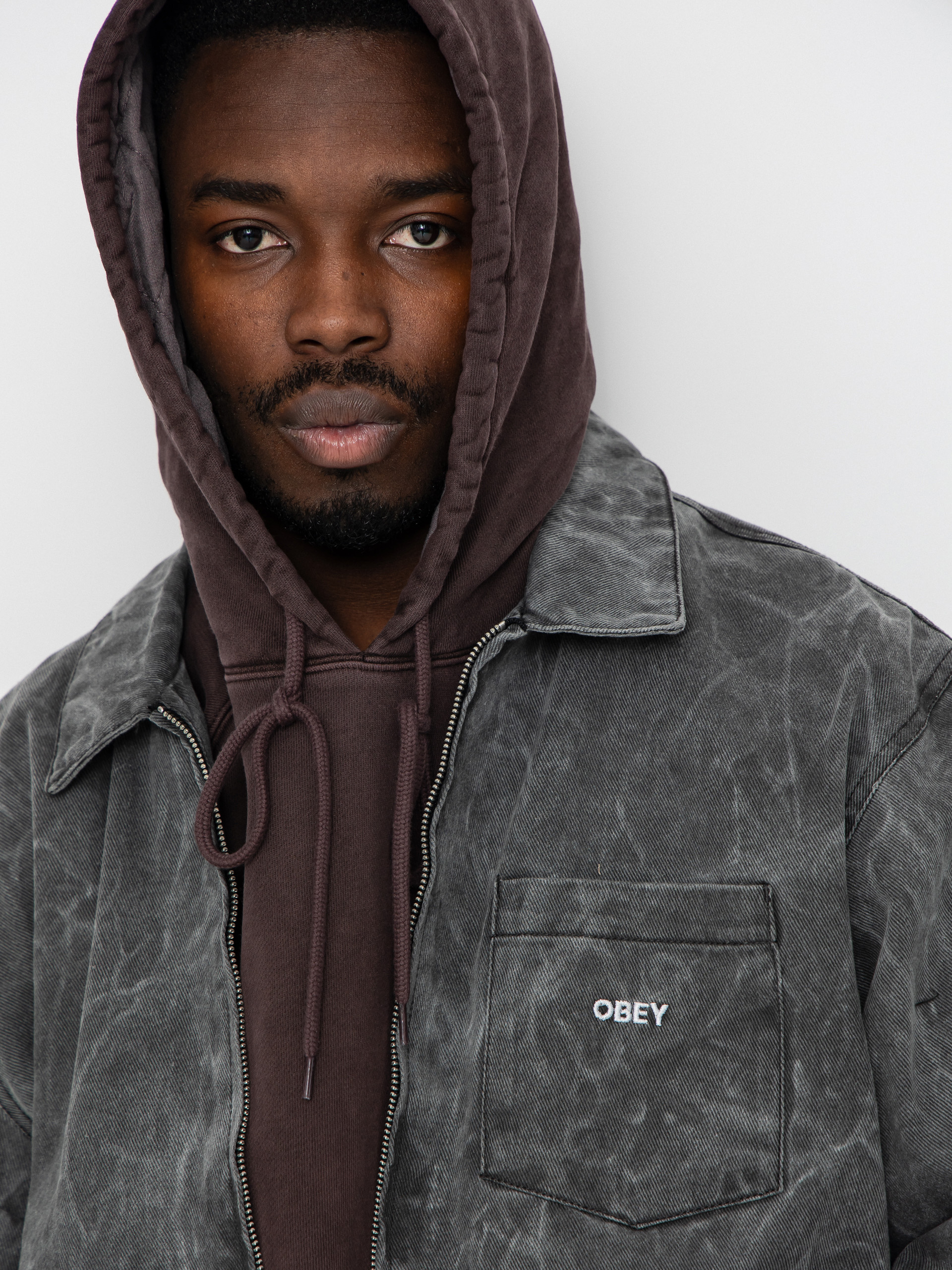 Яке OBEY Obey Workman Zip (black wrinkle wash)