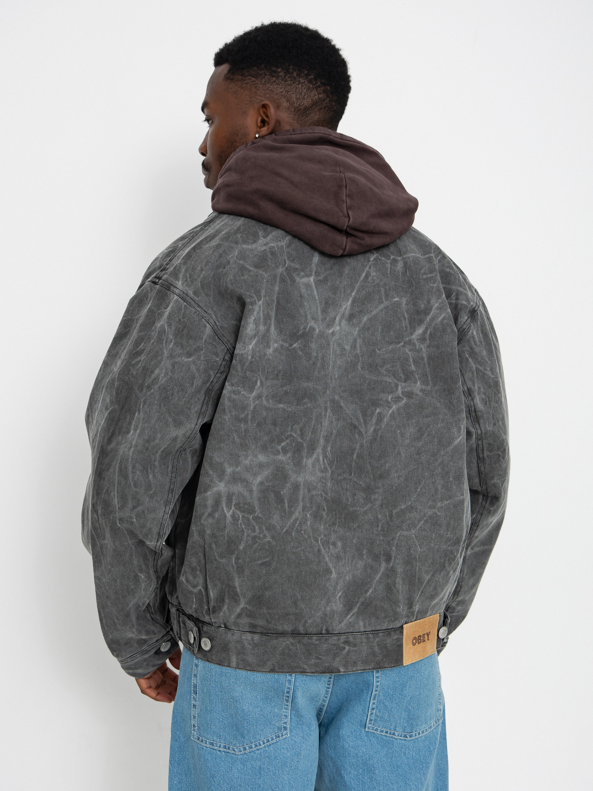 Яке OBEY Obey Workman Zip (black wrinkle wash)